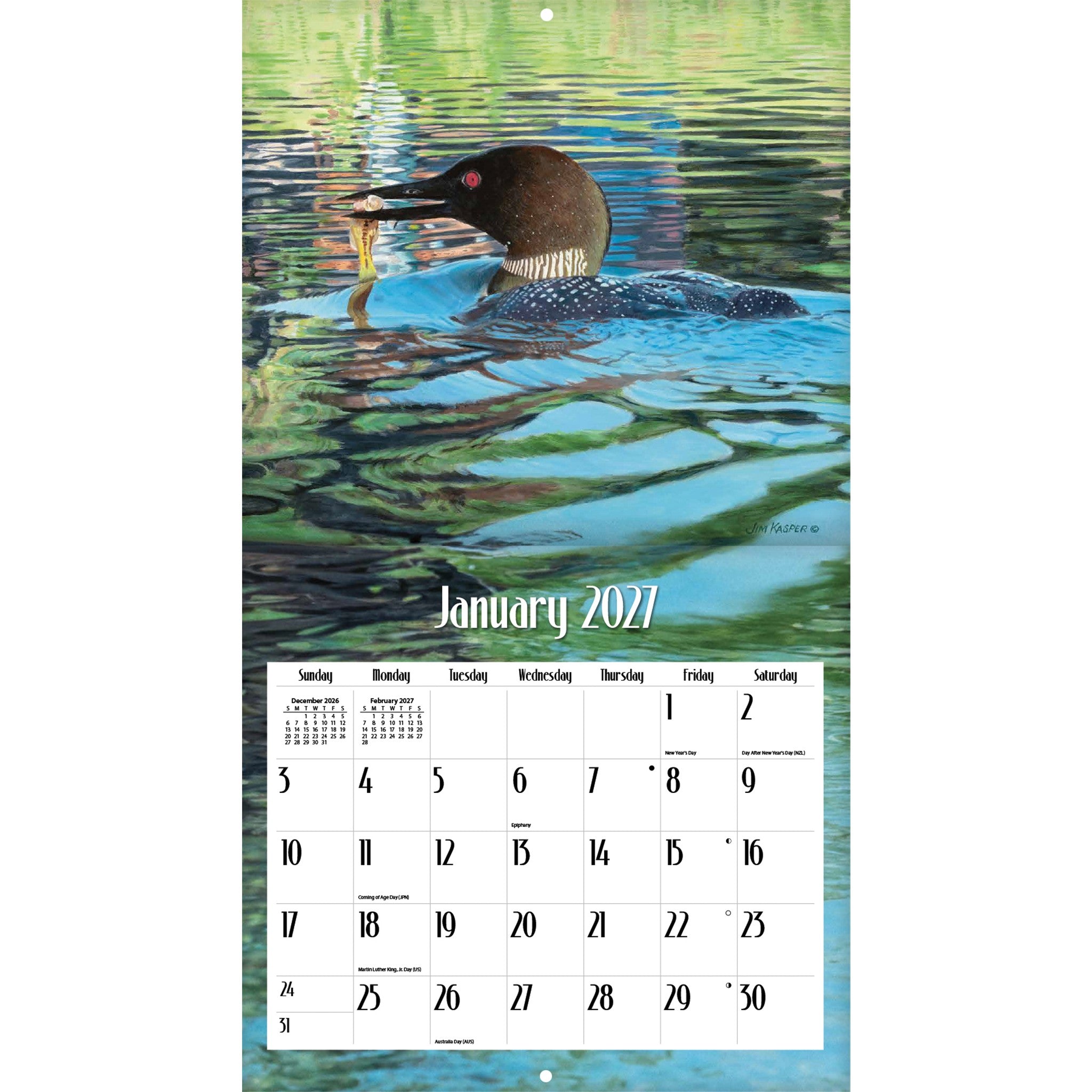 Loons On The Lake 2027 Wall Calendar