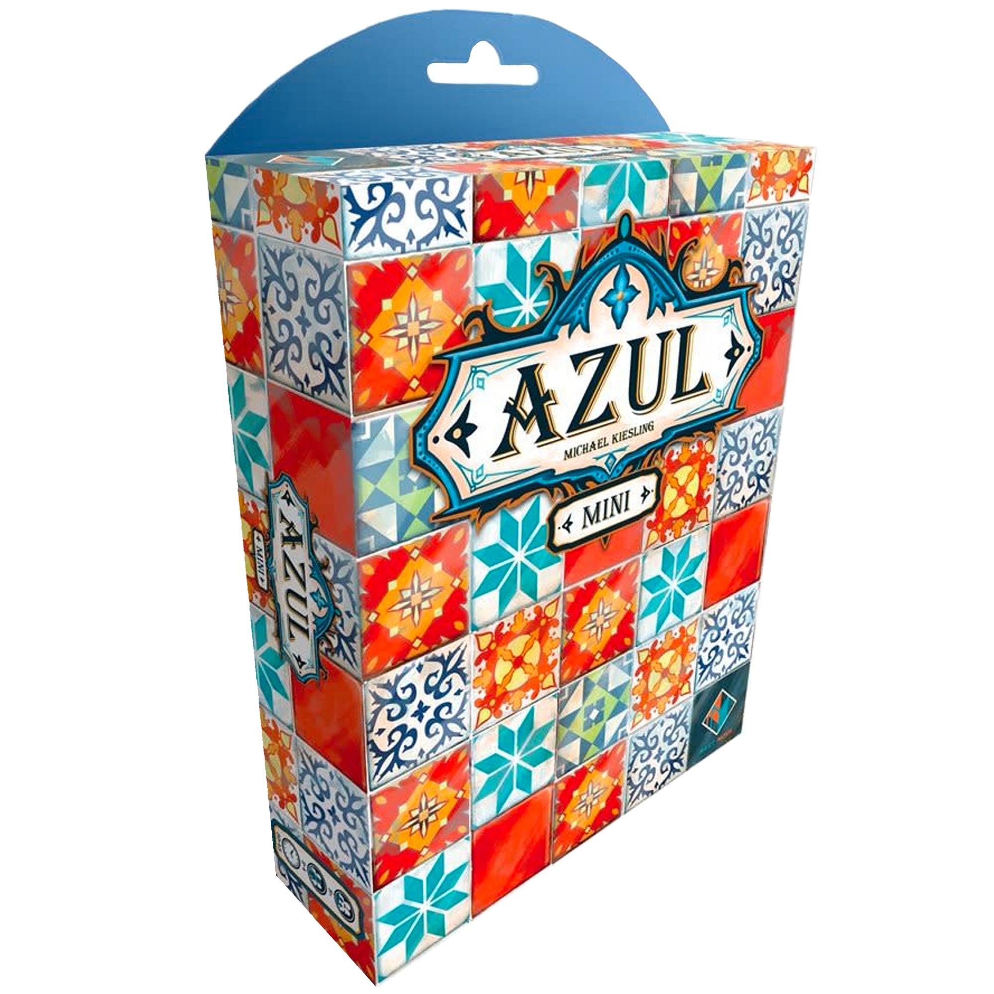 Board game box cover for 'Azul Mini' featuring a colorful tile pattern design.