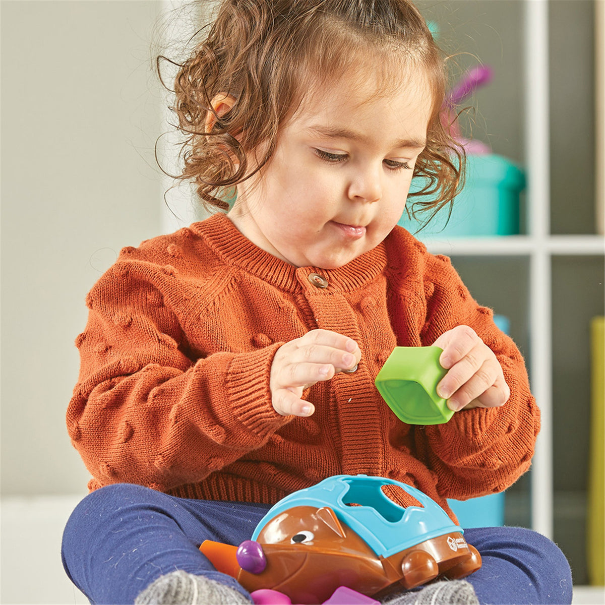 Spike the Fine Motor Hedgehog Poppin' Shapes Sorter