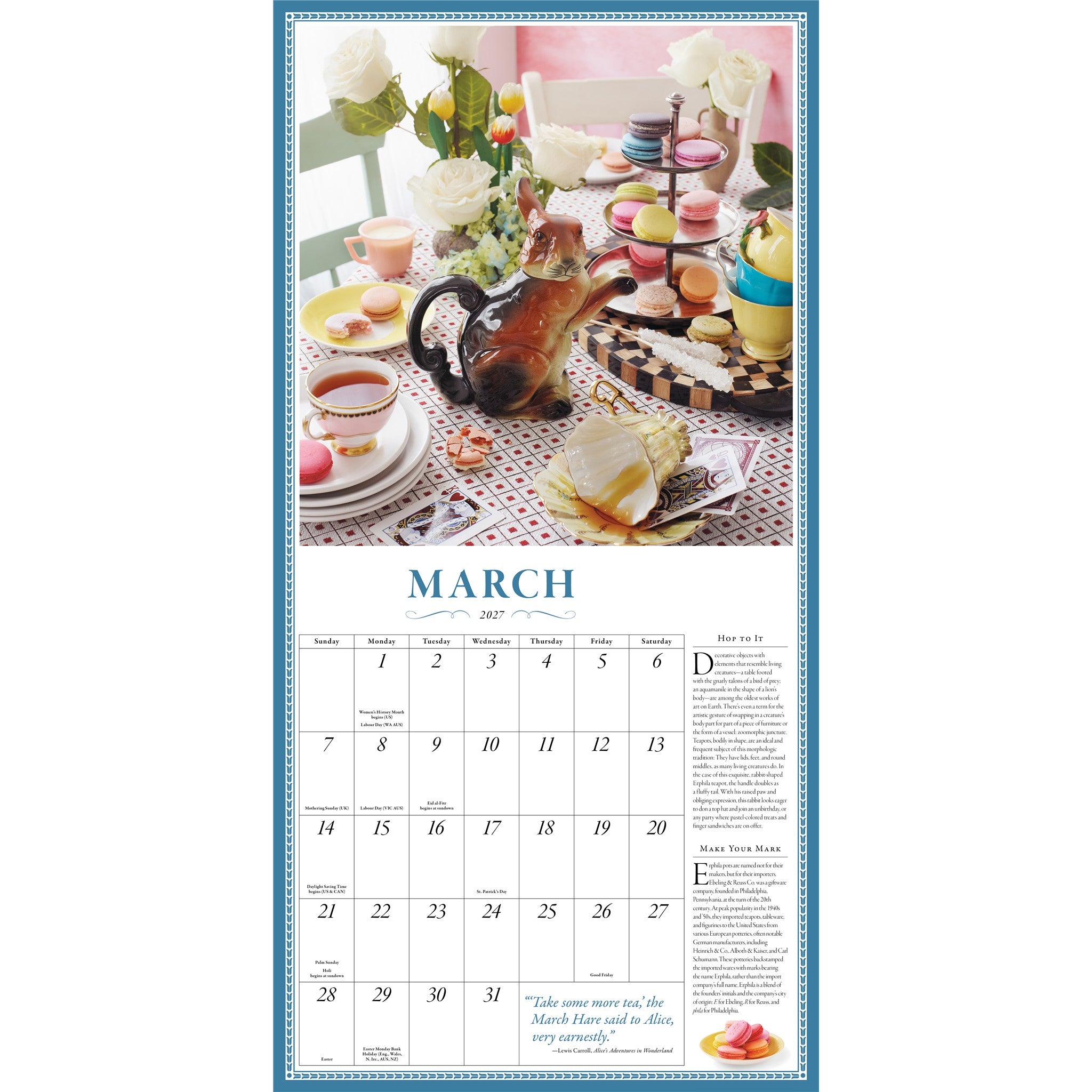 Collectible Teapot 2027 Wall Calendar