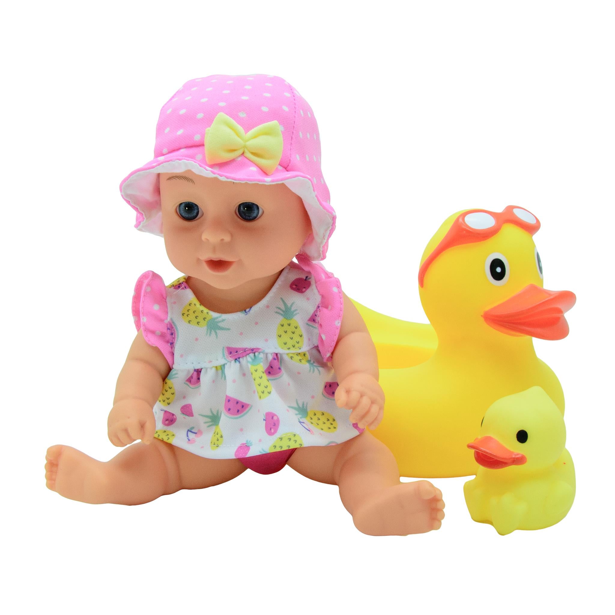 Bath Time 10in Baby Doll with Assorted Floaties
