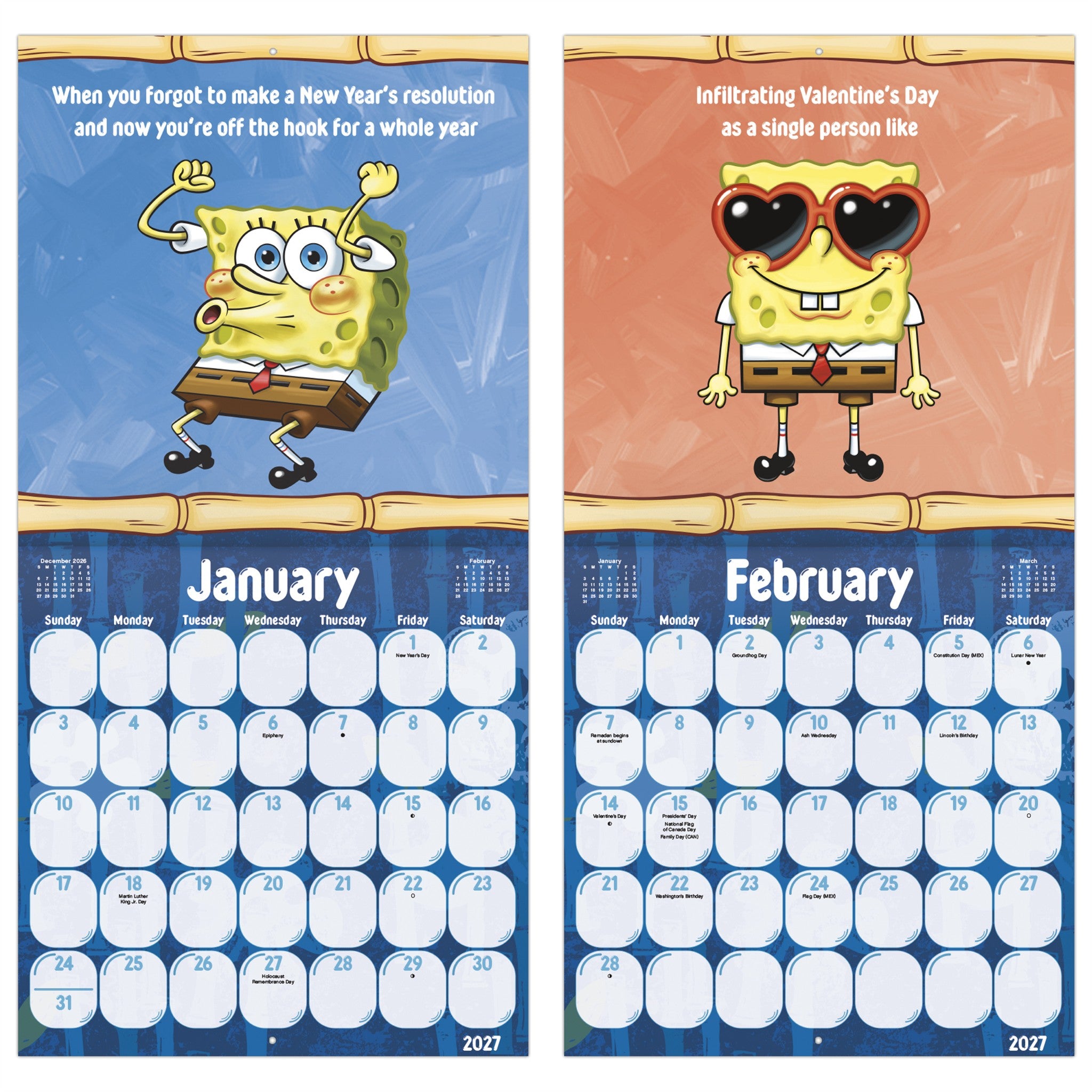 SpongeBob Squarepants 2027 Wall Calendar