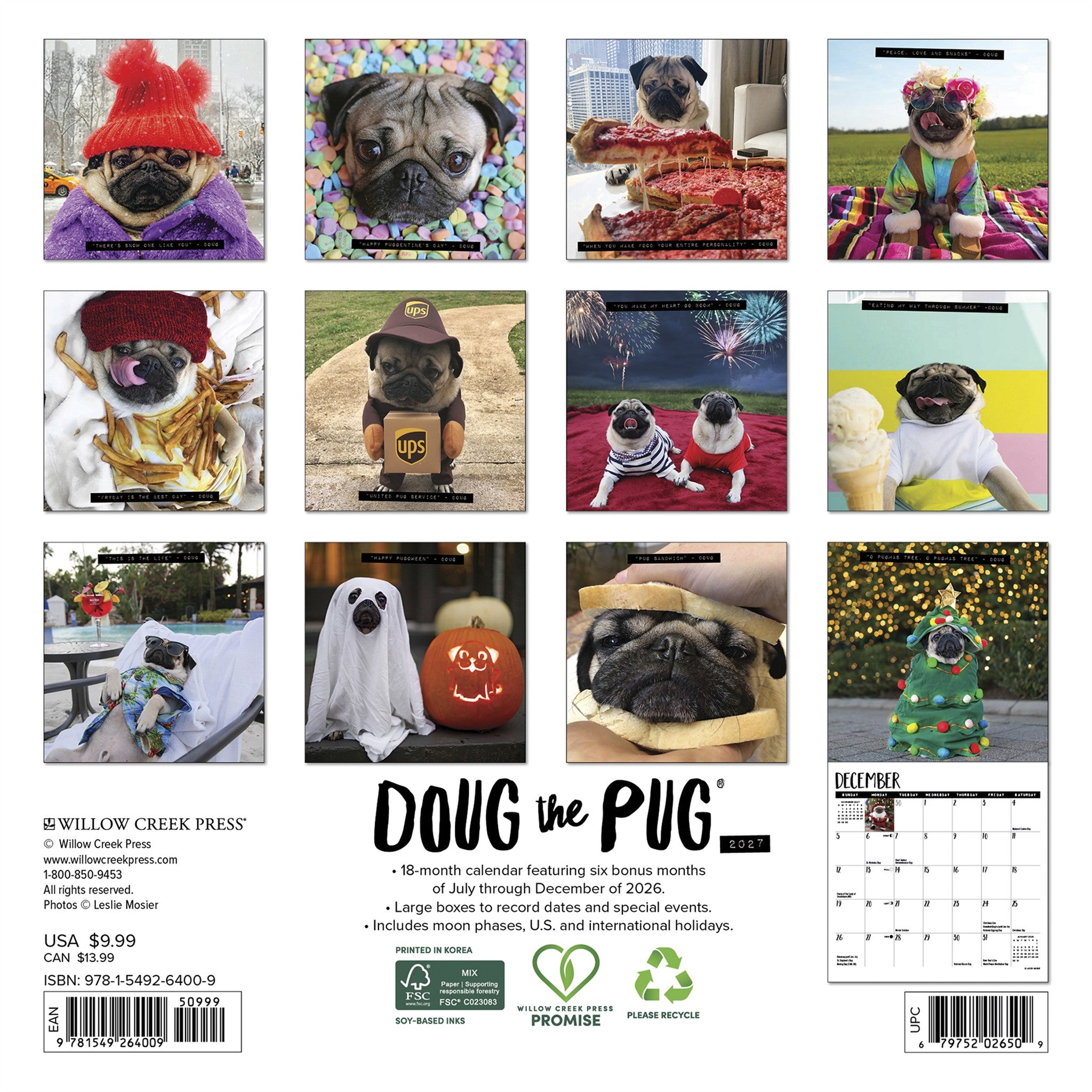 Doug the Pug 2027 Mini Calendar