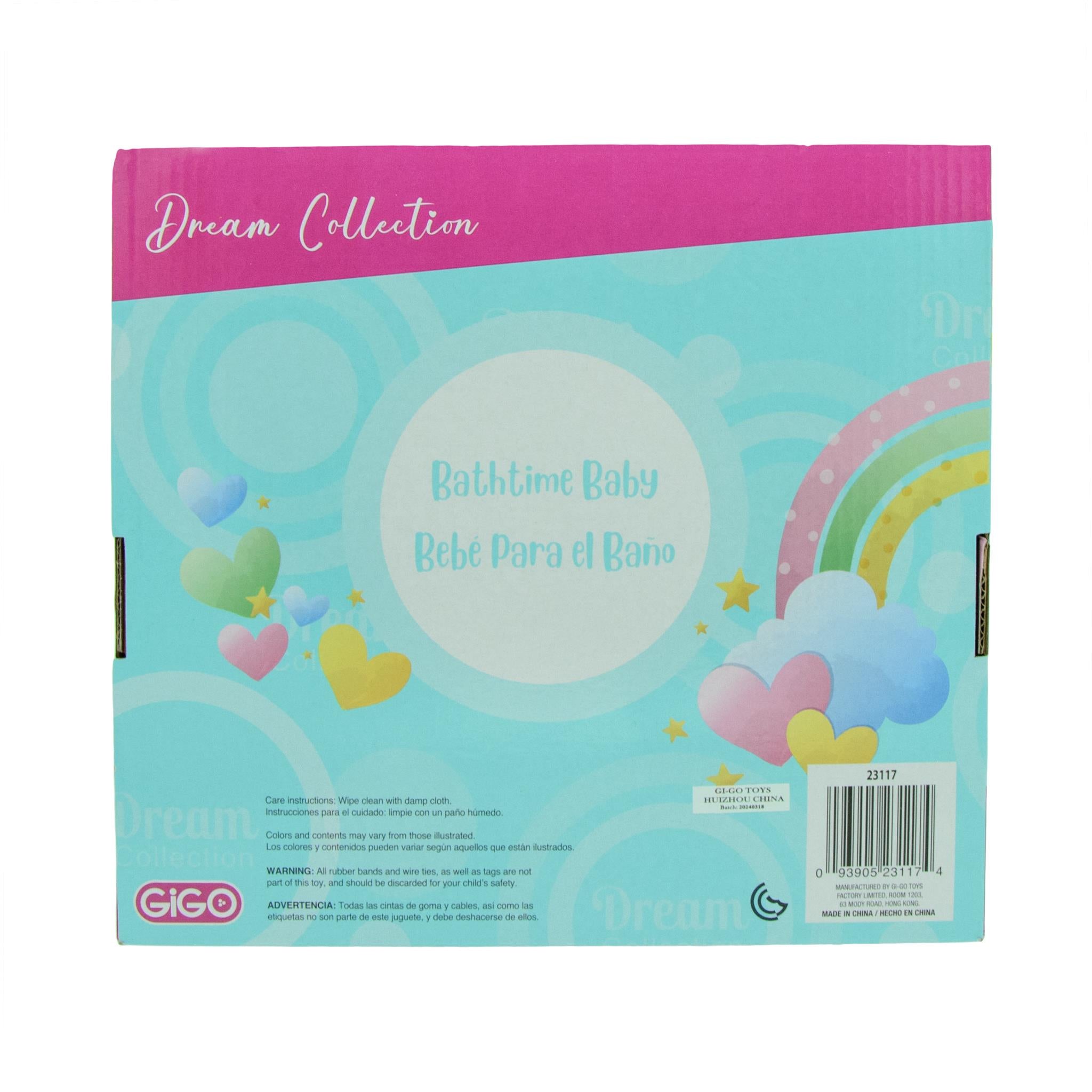 Bath Time 10in Baby Doll with Assorted Floaties