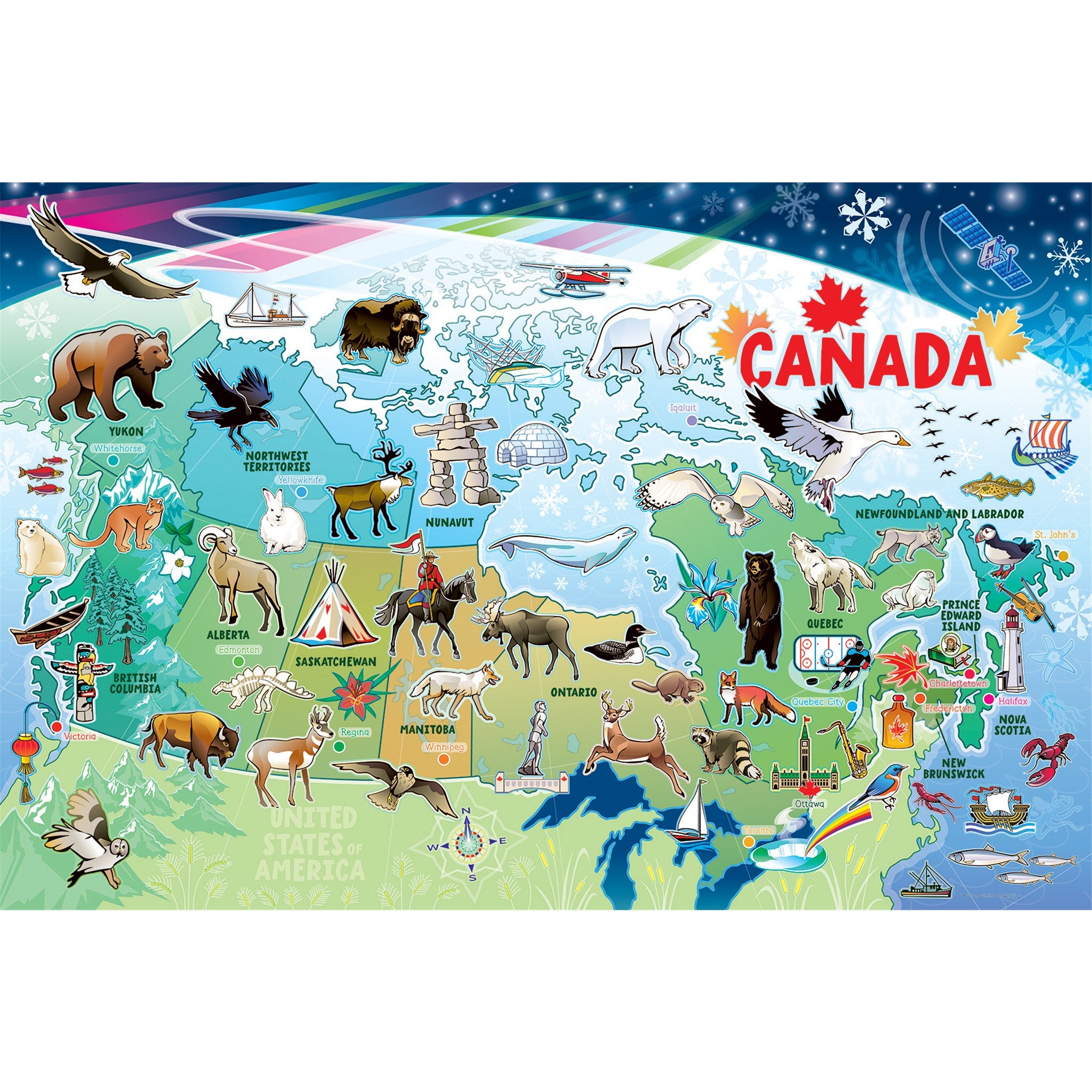 Map of Canada 35 Piece Floor Puzzle - Online Only