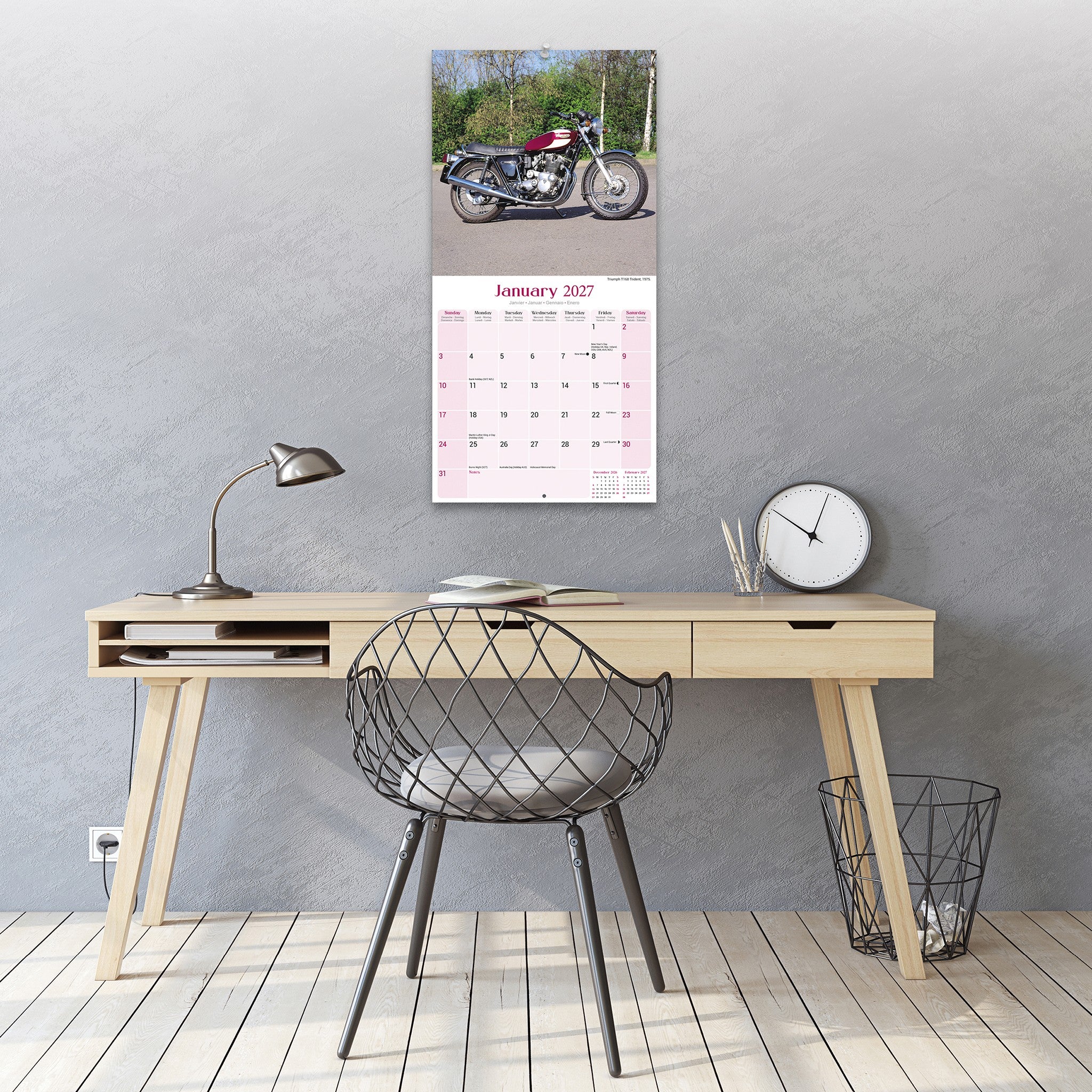 Classic British Bikes 2027 Wall Calendar