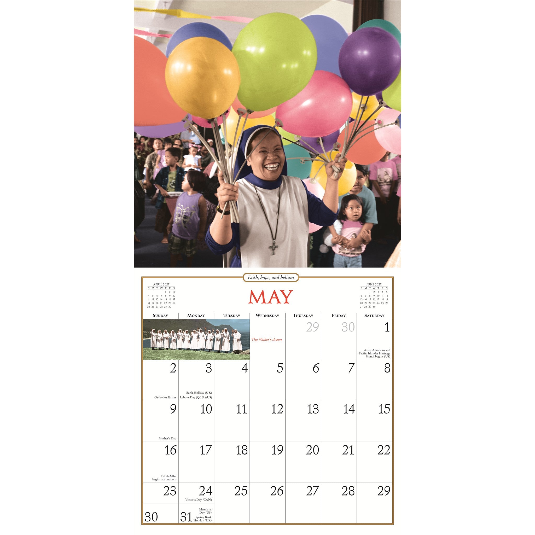 Nuns Having Fun 2027 Wall Calendar