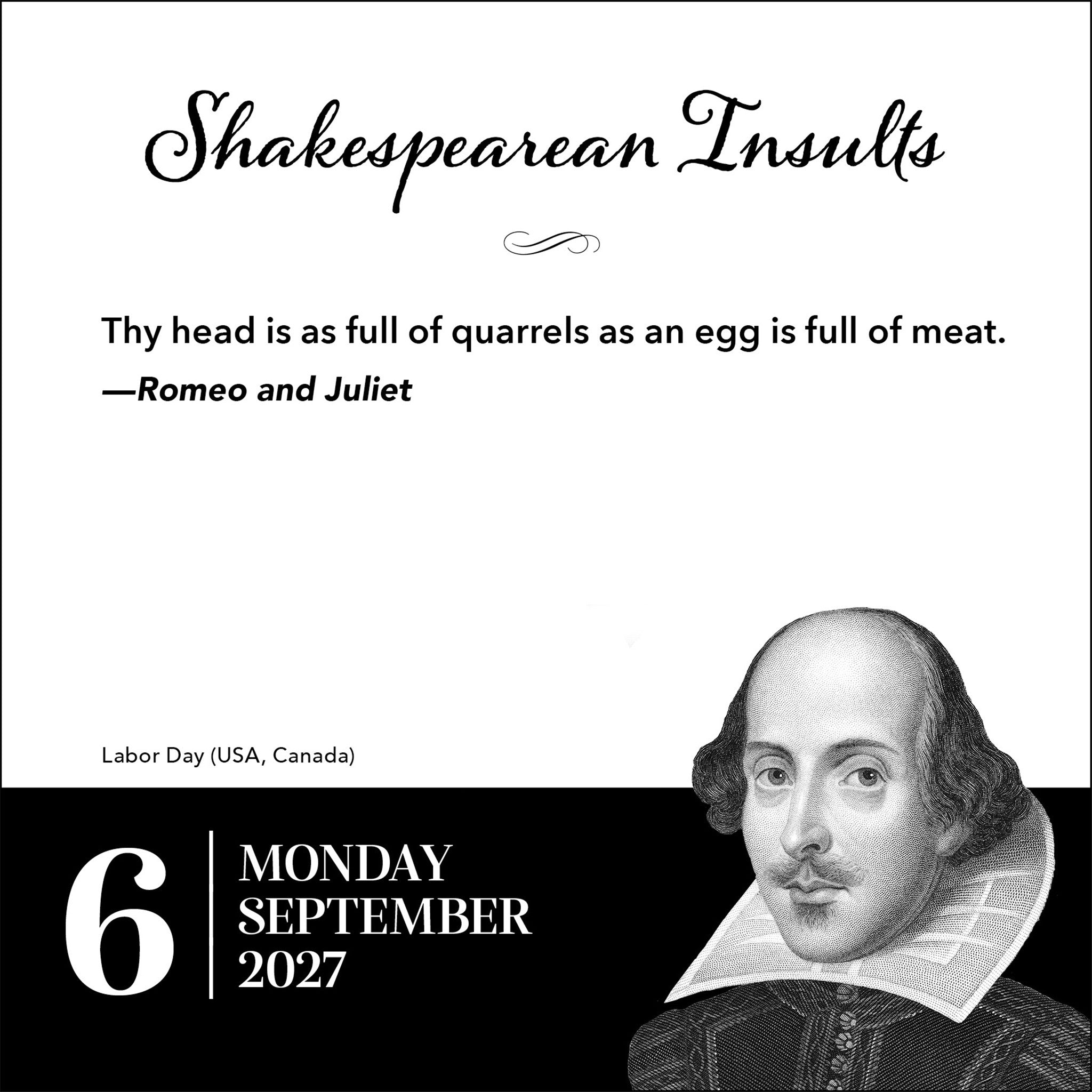 Shakespearean Insults 2027 Box Calendar