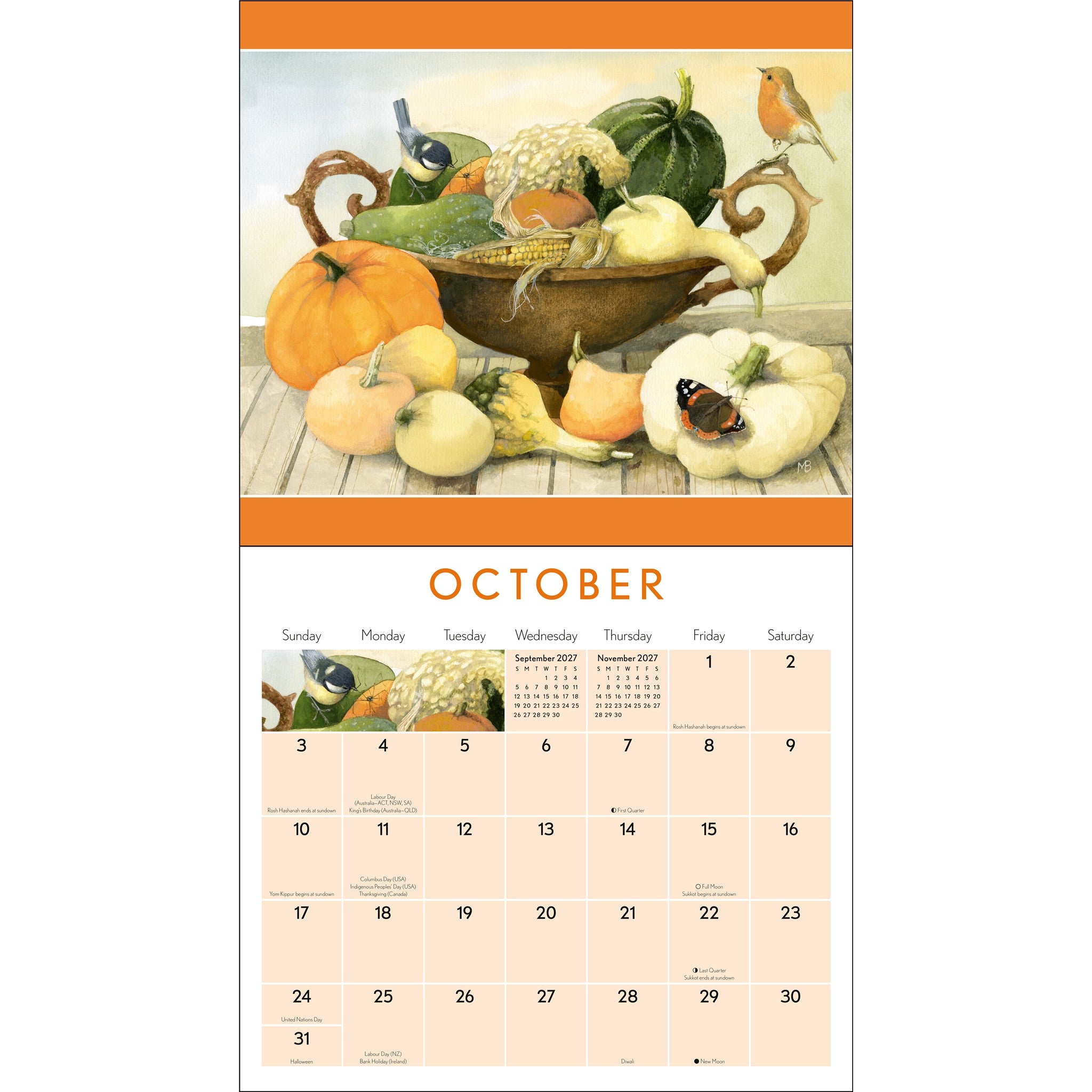 Marjolein Bastin Nature's Inspiration Deluxe 2027 Wall Calendar