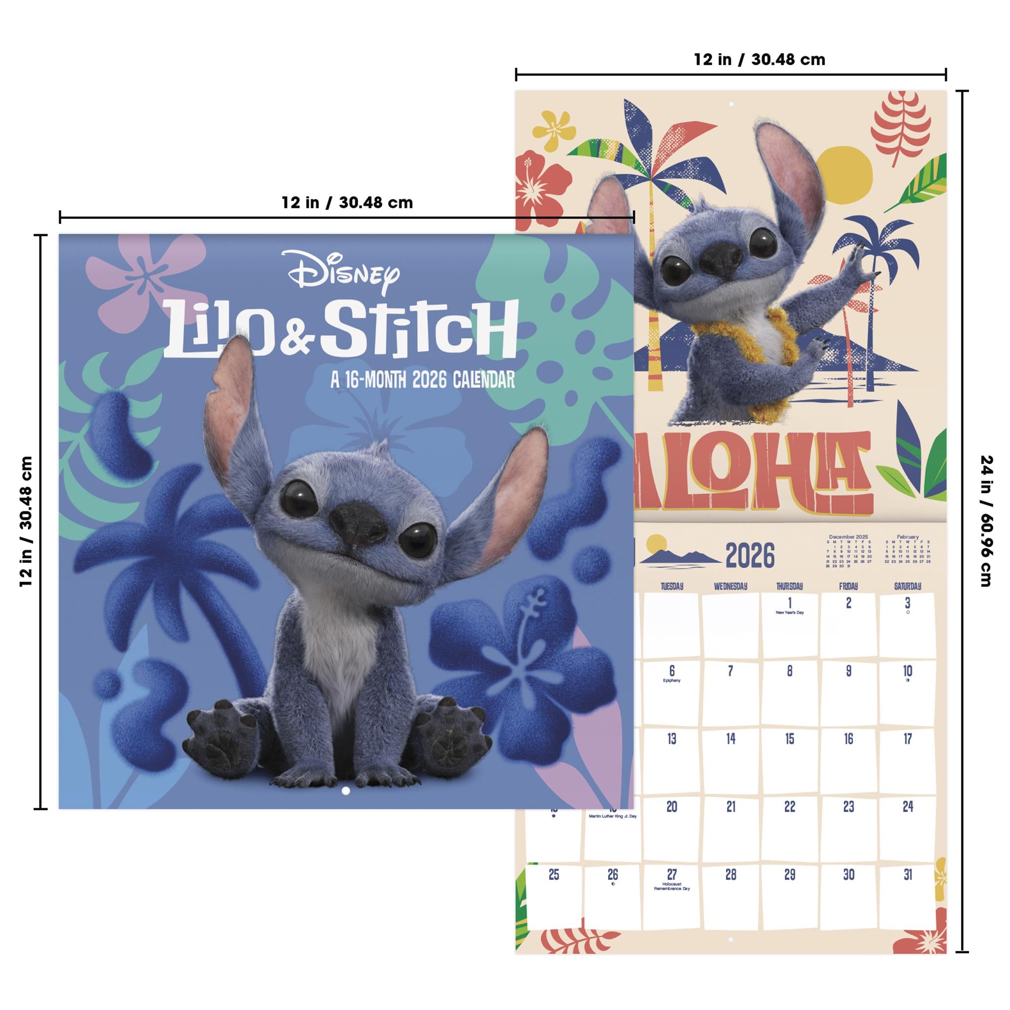Lilo And Stitch Live Action 2026 Wall Calendar Online Only