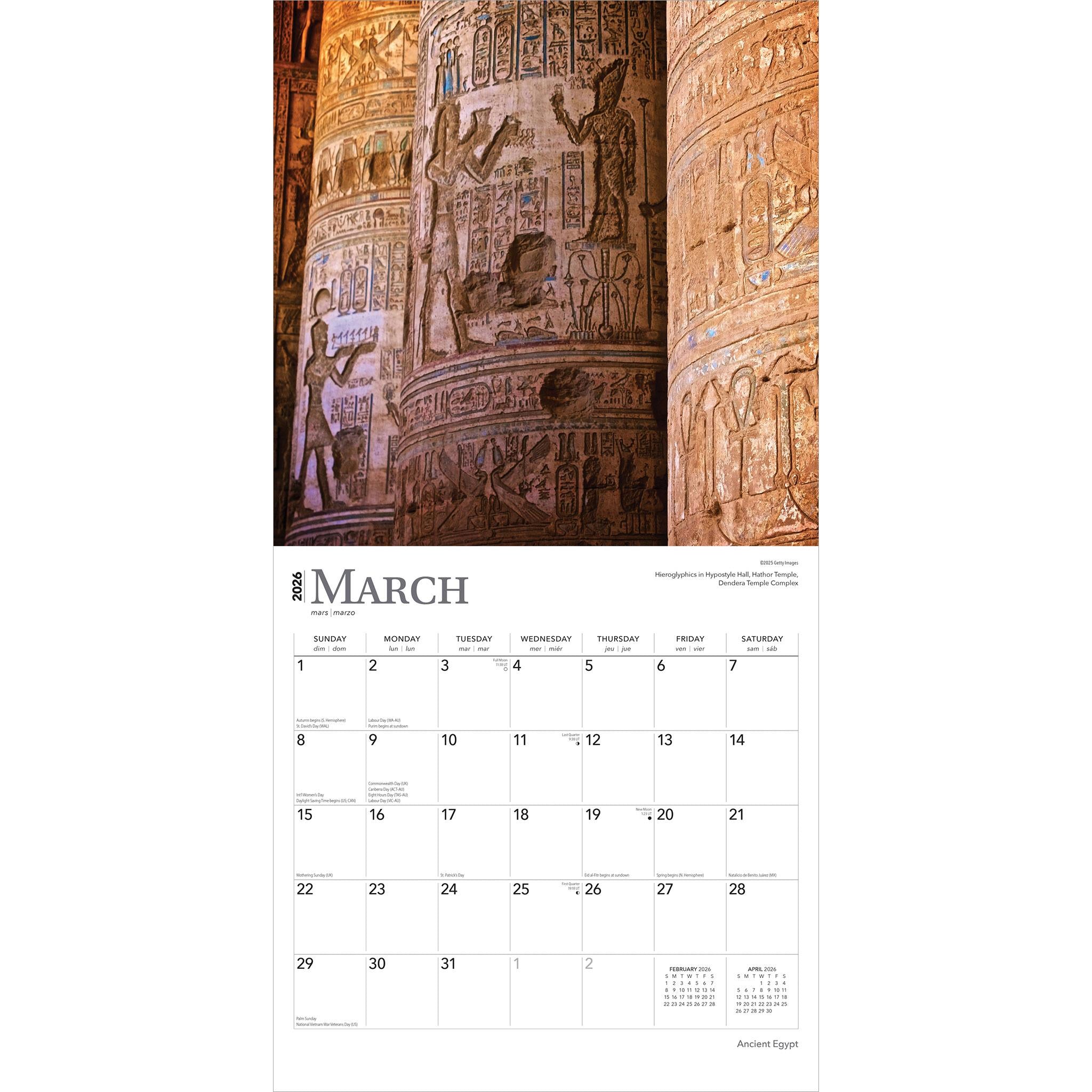 Ancient Egypt 2026 Wall Calendar - Online Exclusive