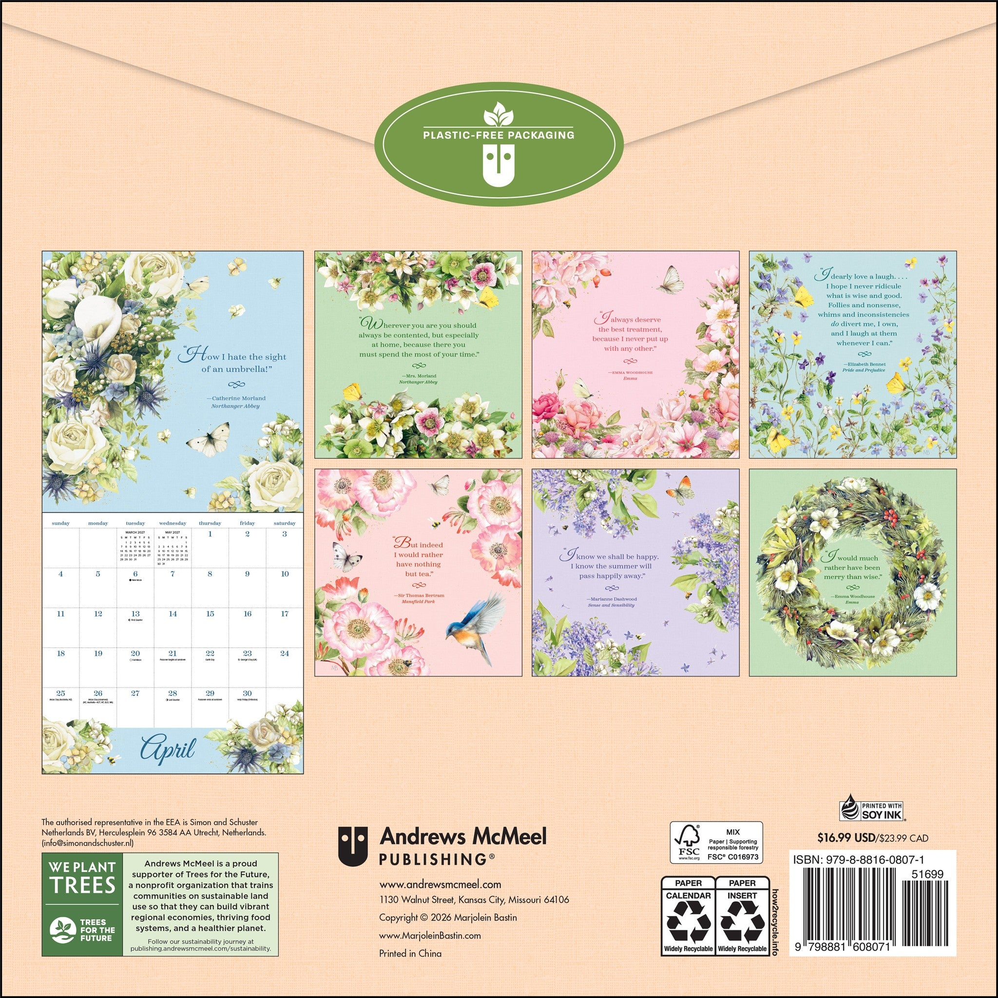Quotable Jane Austen 2027 Wall Calendar - Online Only