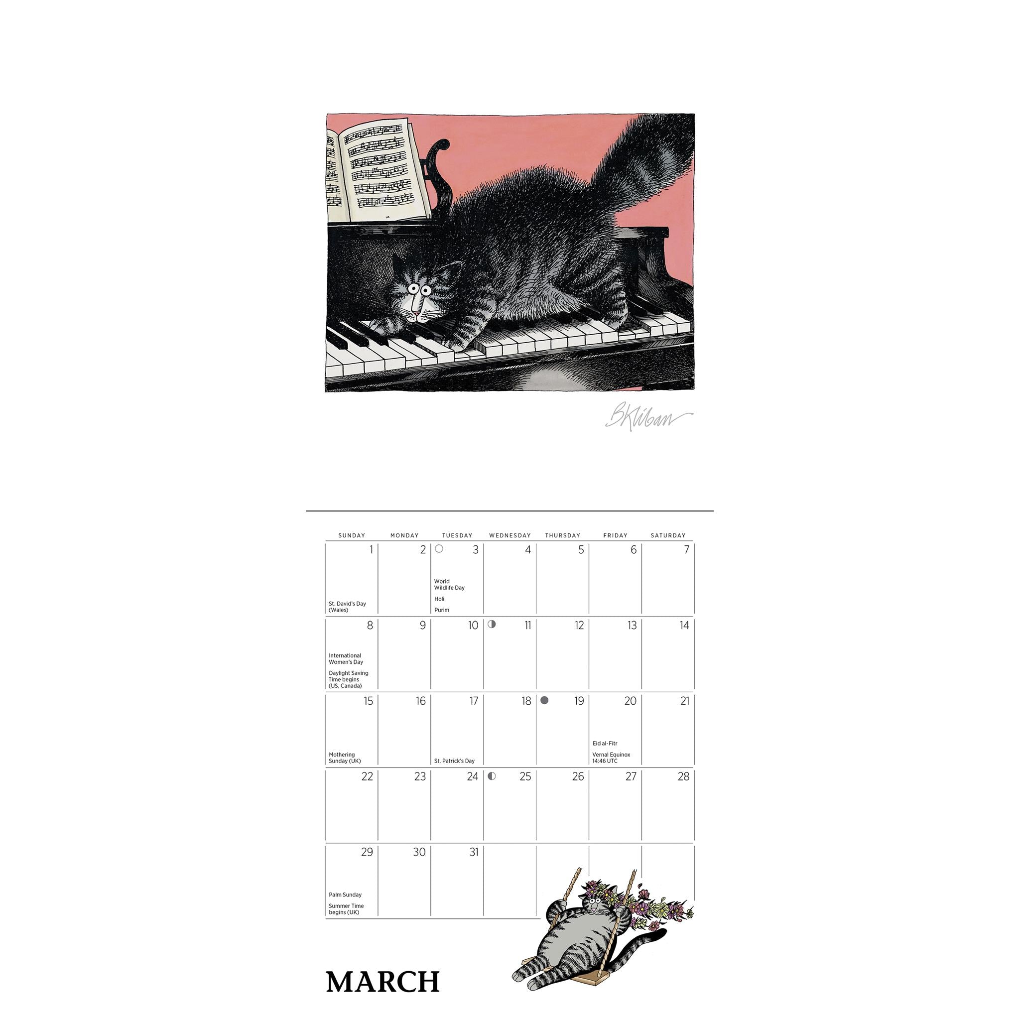 B Kliban Cat 2026 Special Edition Wall Calendar with Print
