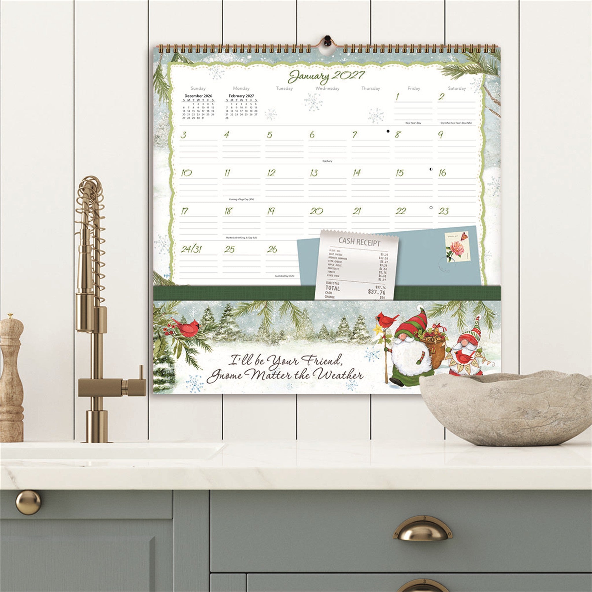 Gnomes Note Nook 2027 Wall Calendar