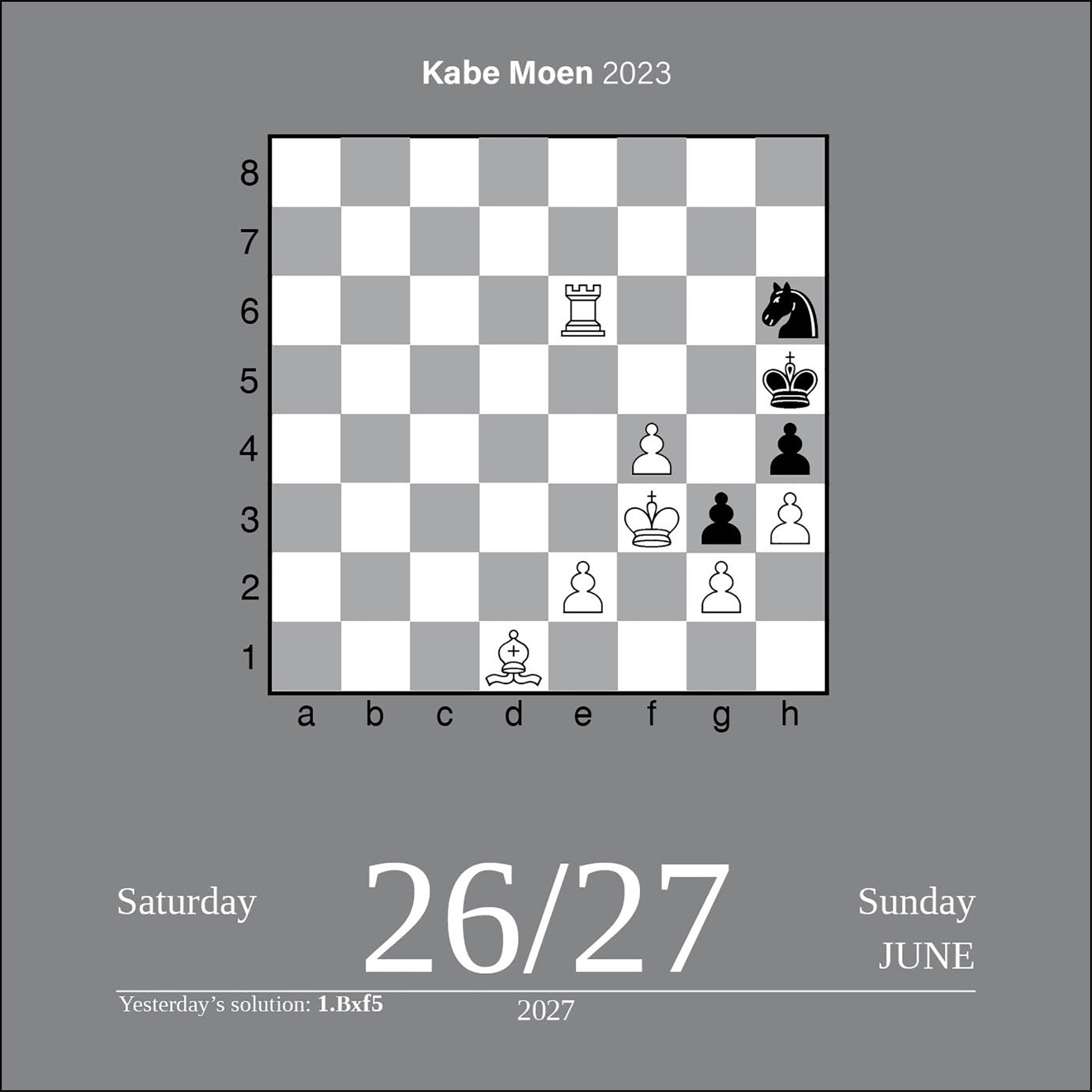 Chess 2027 Box Calendar