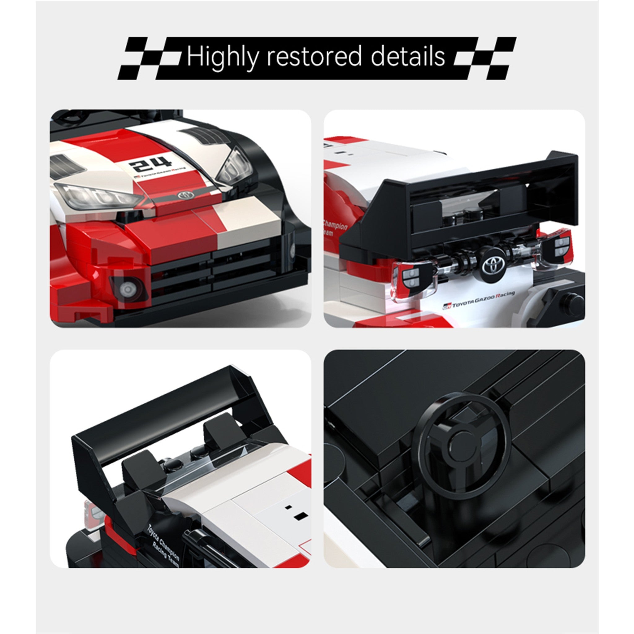 White 1:24 Toyota GR YARIS Rally 1 - 317 Pieces