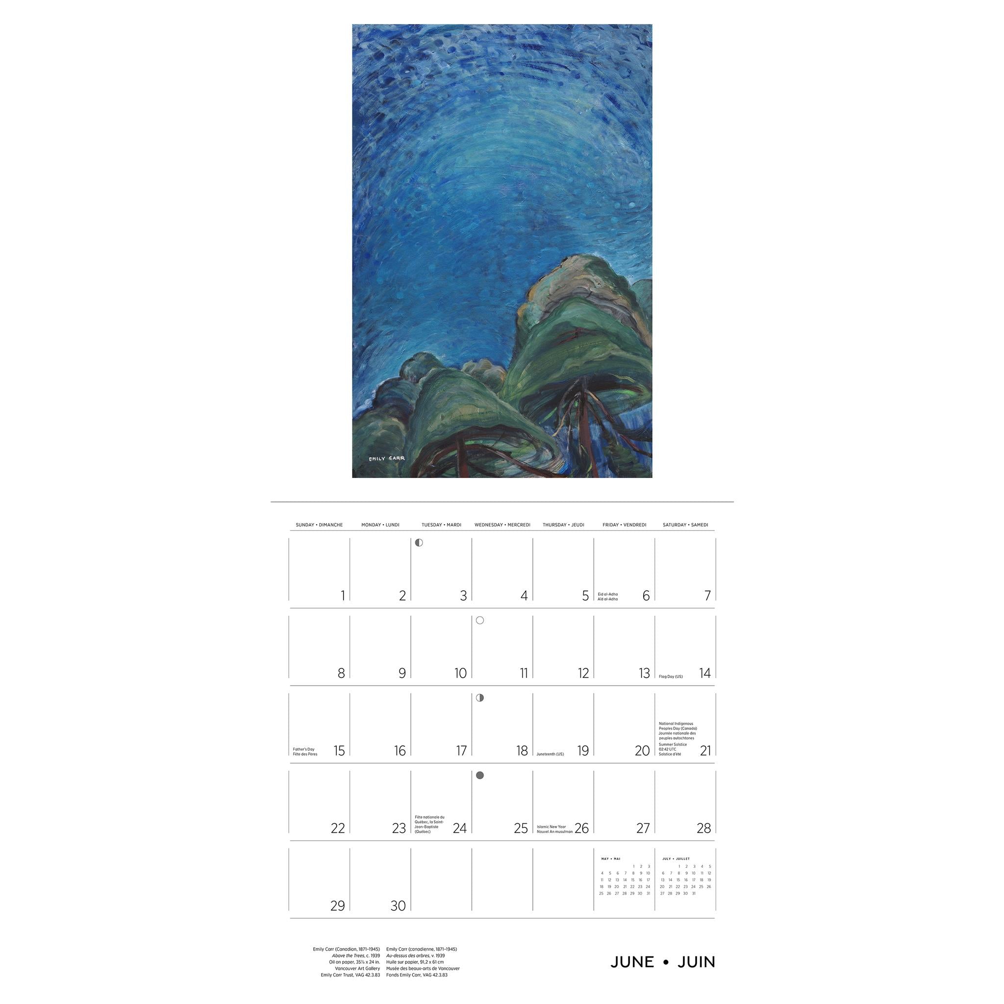 Emily Carr Wall 2025 Calendar