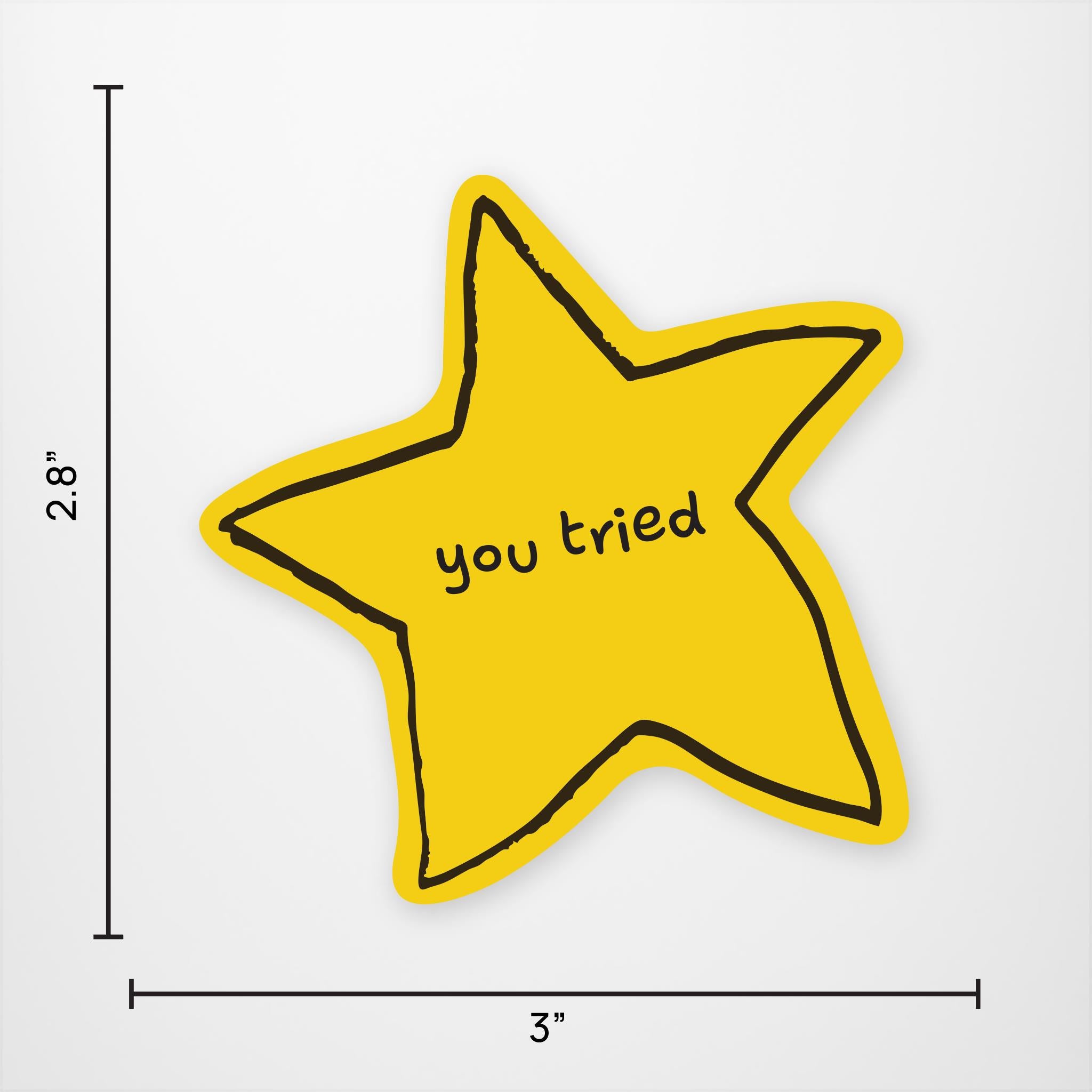 You Tried Comic Sans Gold Star Vinyl Sticker