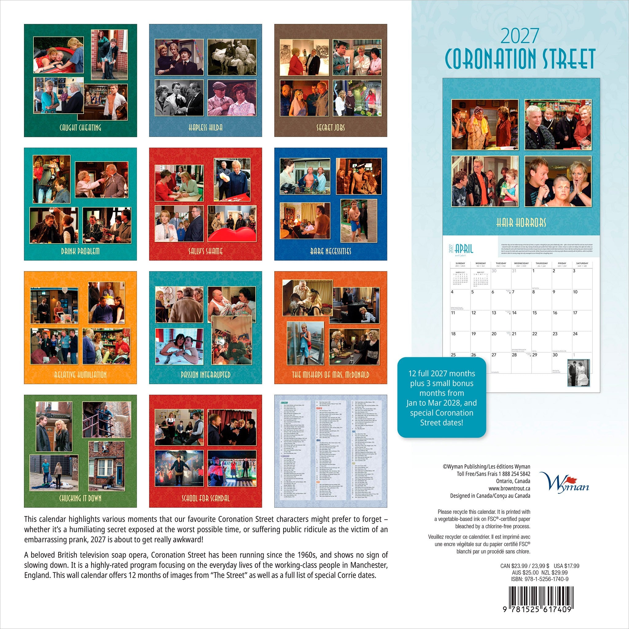 Coronation Street 2027 Wall Calendar