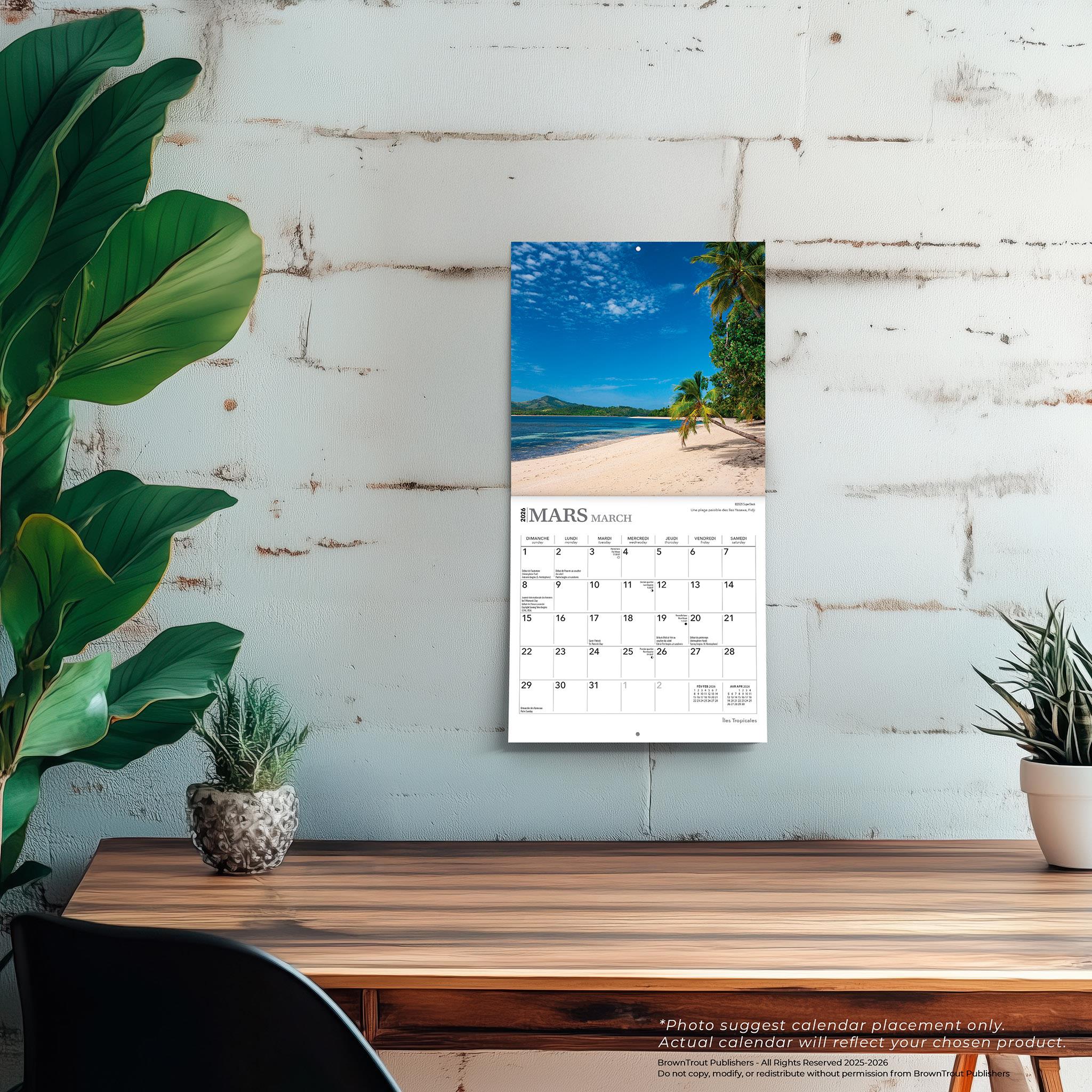 Iles Tropicales 2026 Mini Calendar (French)