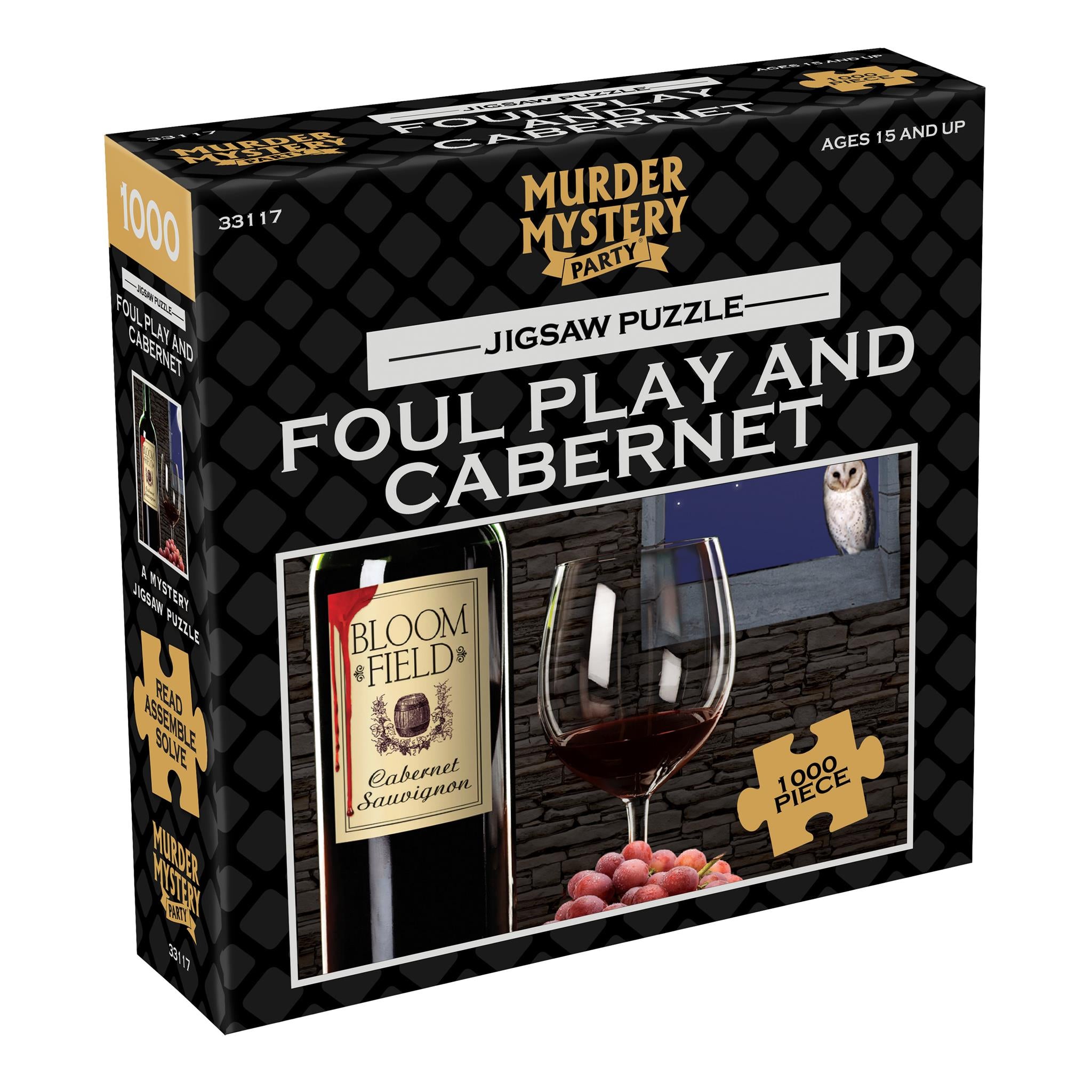 Foul Play and Cabernet 1000 Piece Mystery Puzzle Bepuzzled