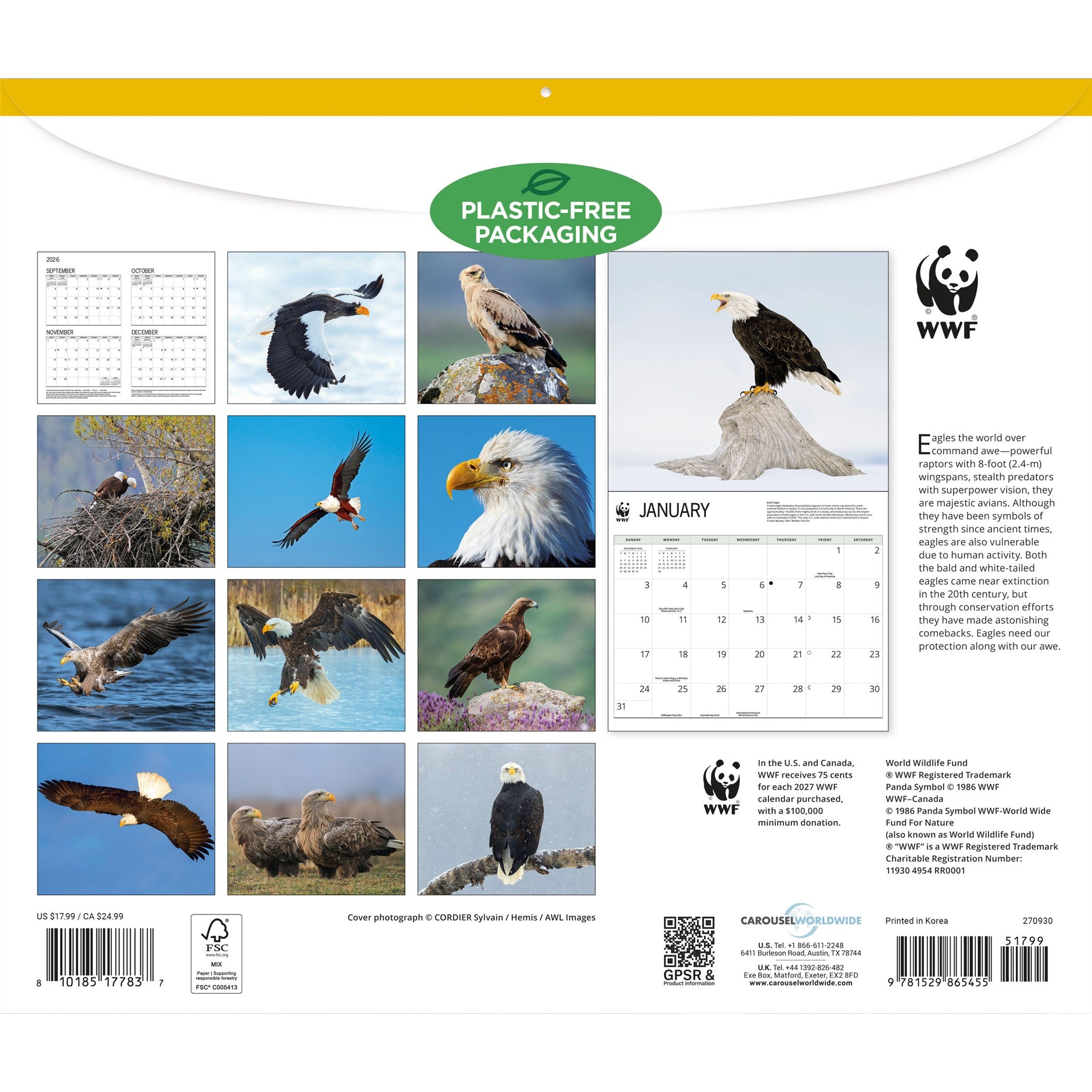 World Wildlife Fund Eagles 2027 Wall Calendar