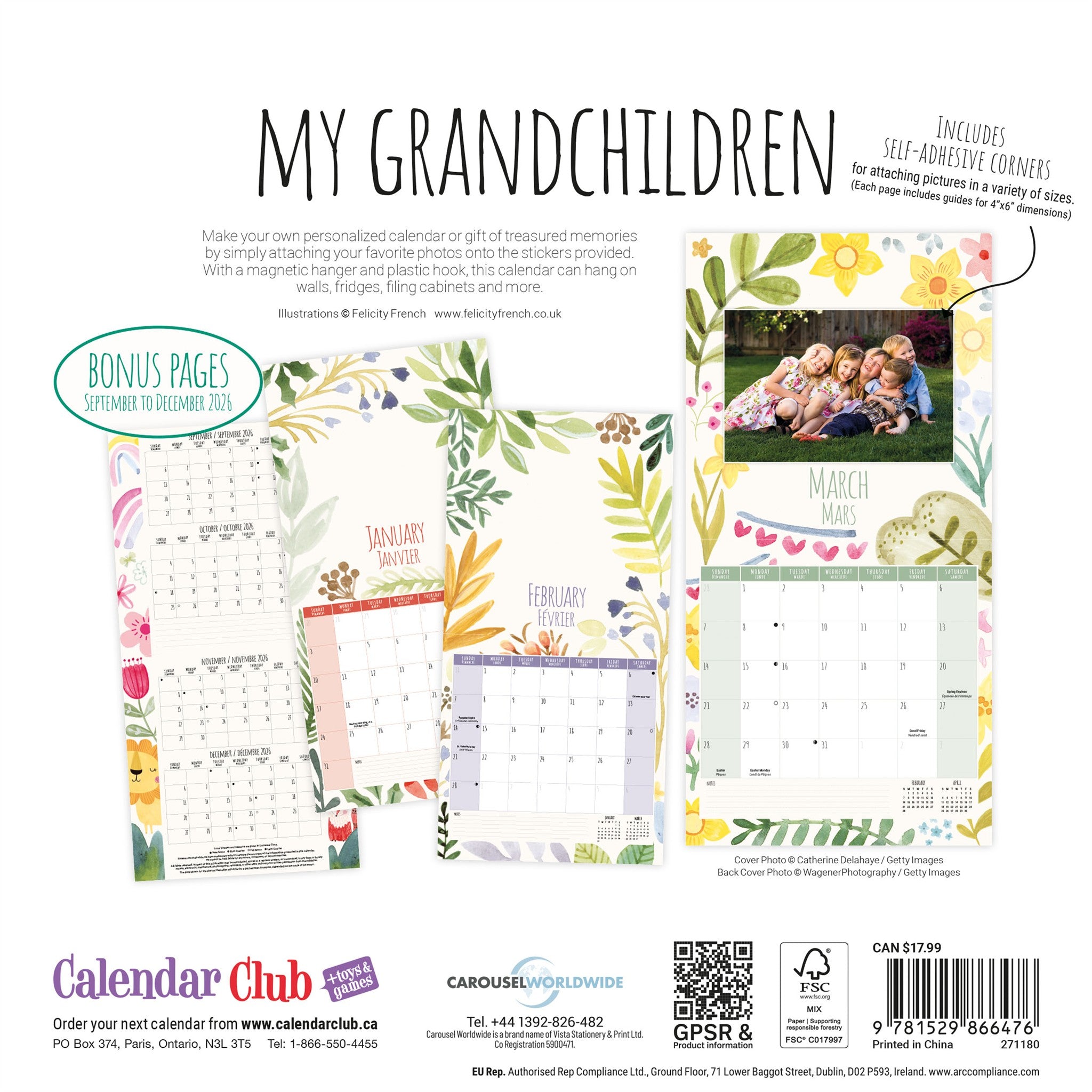 My Grandchildren 2027 Mini Magnetic Photo Calendar