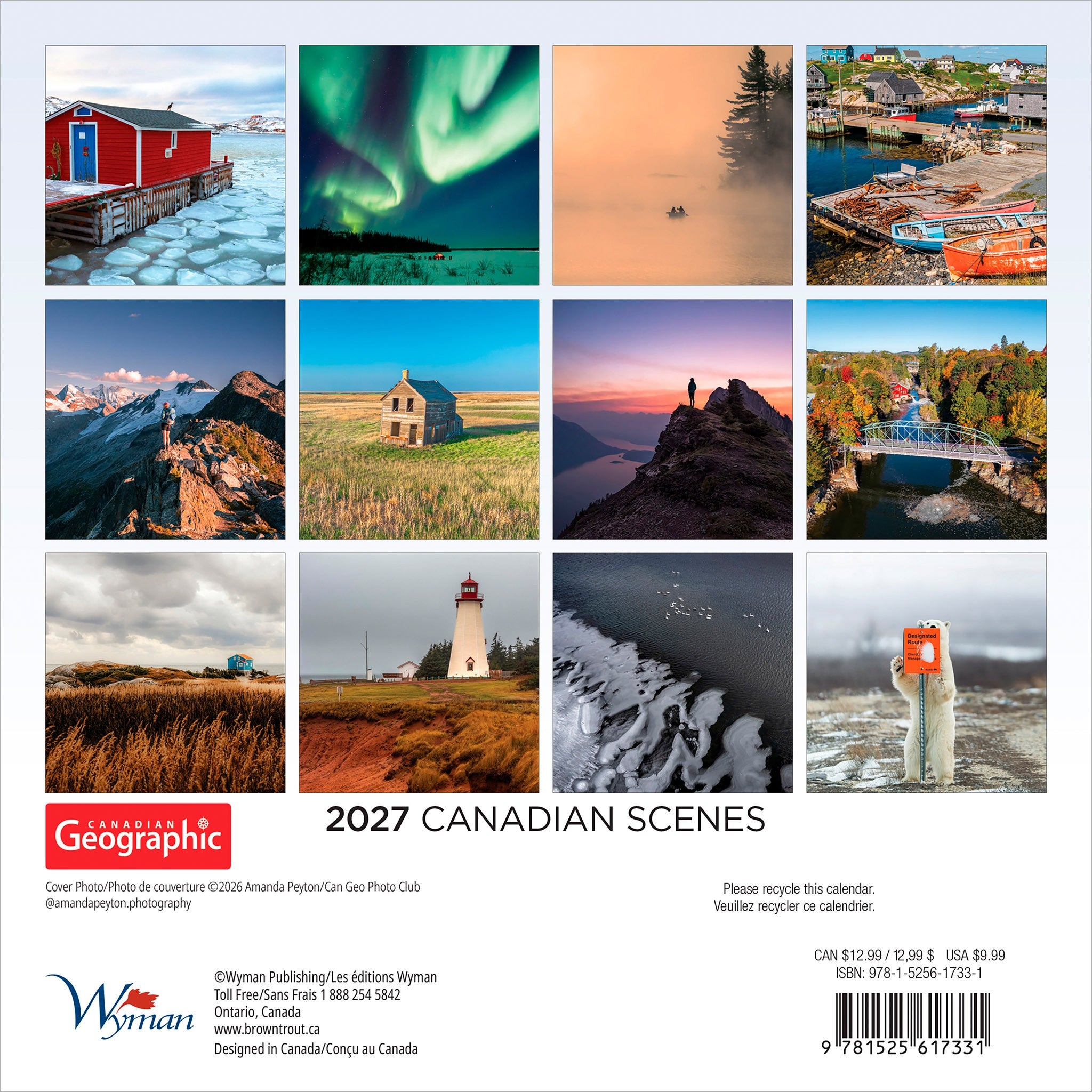 Canadian Geographic Canadian Scenes 2027 Mini Calendar - Online Only