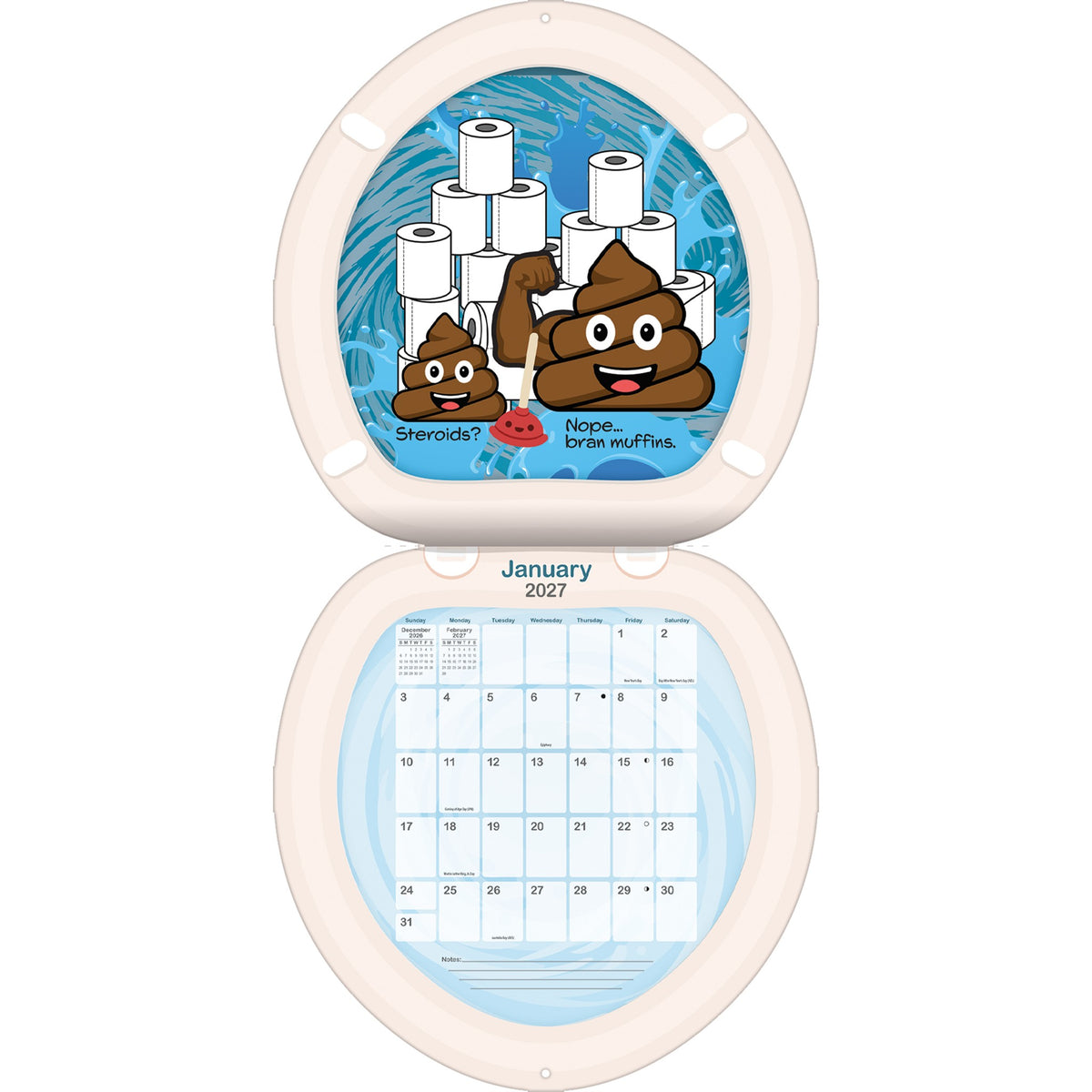 Poo Happens Die Cut 2027 Wall Calendar