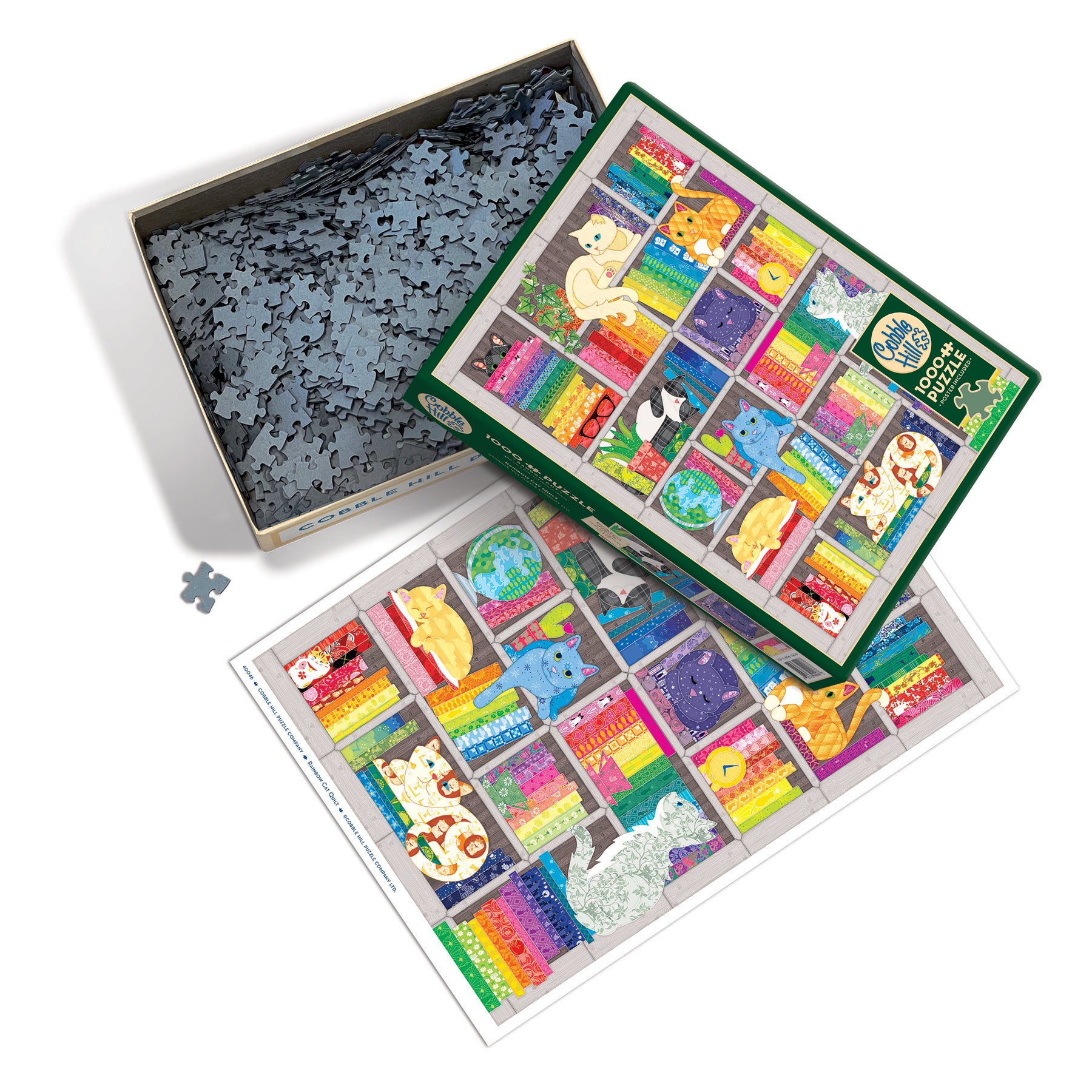 Rainbow Cat Quilt 1000 Piece Puzzle