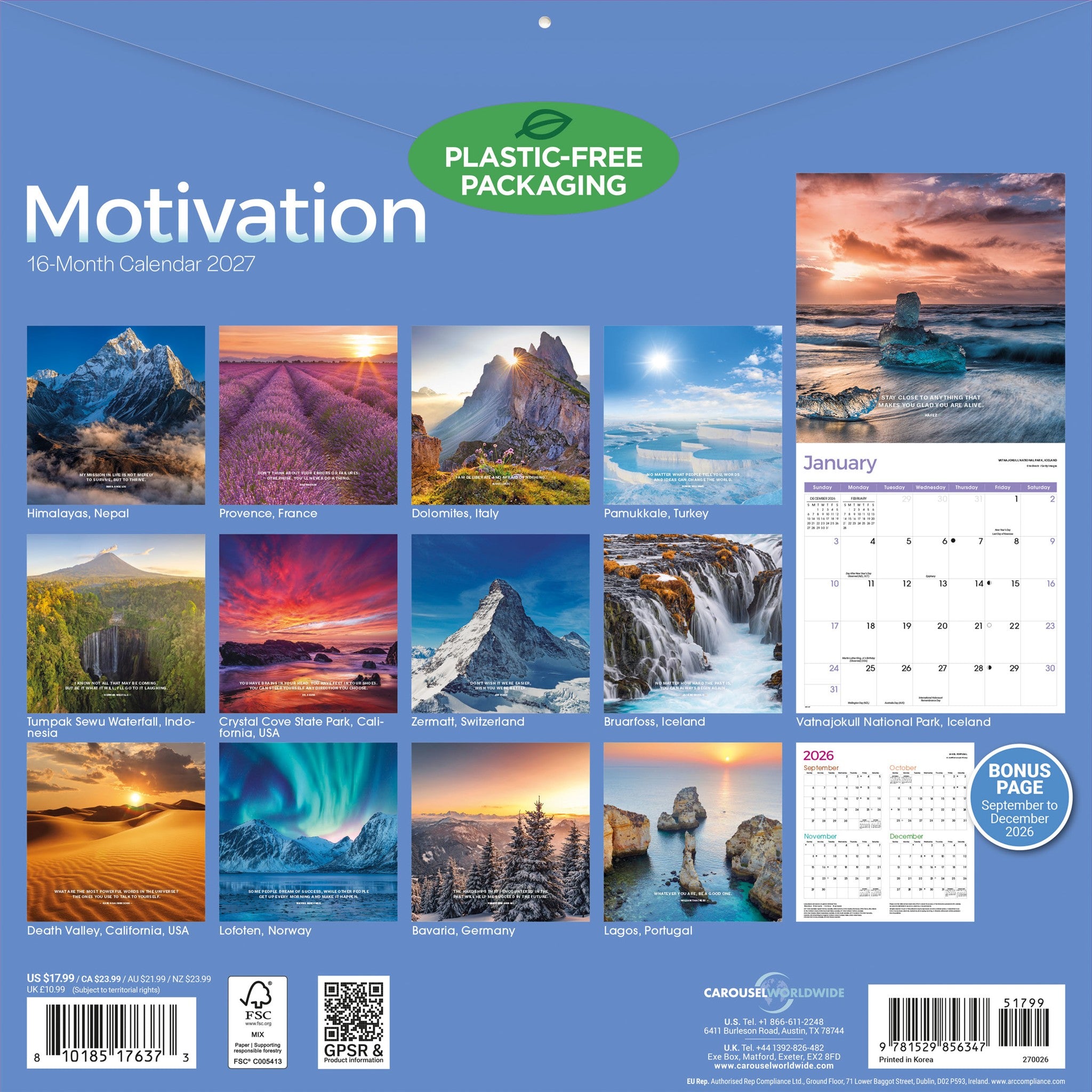 Motivation 2027 Wall Calendar