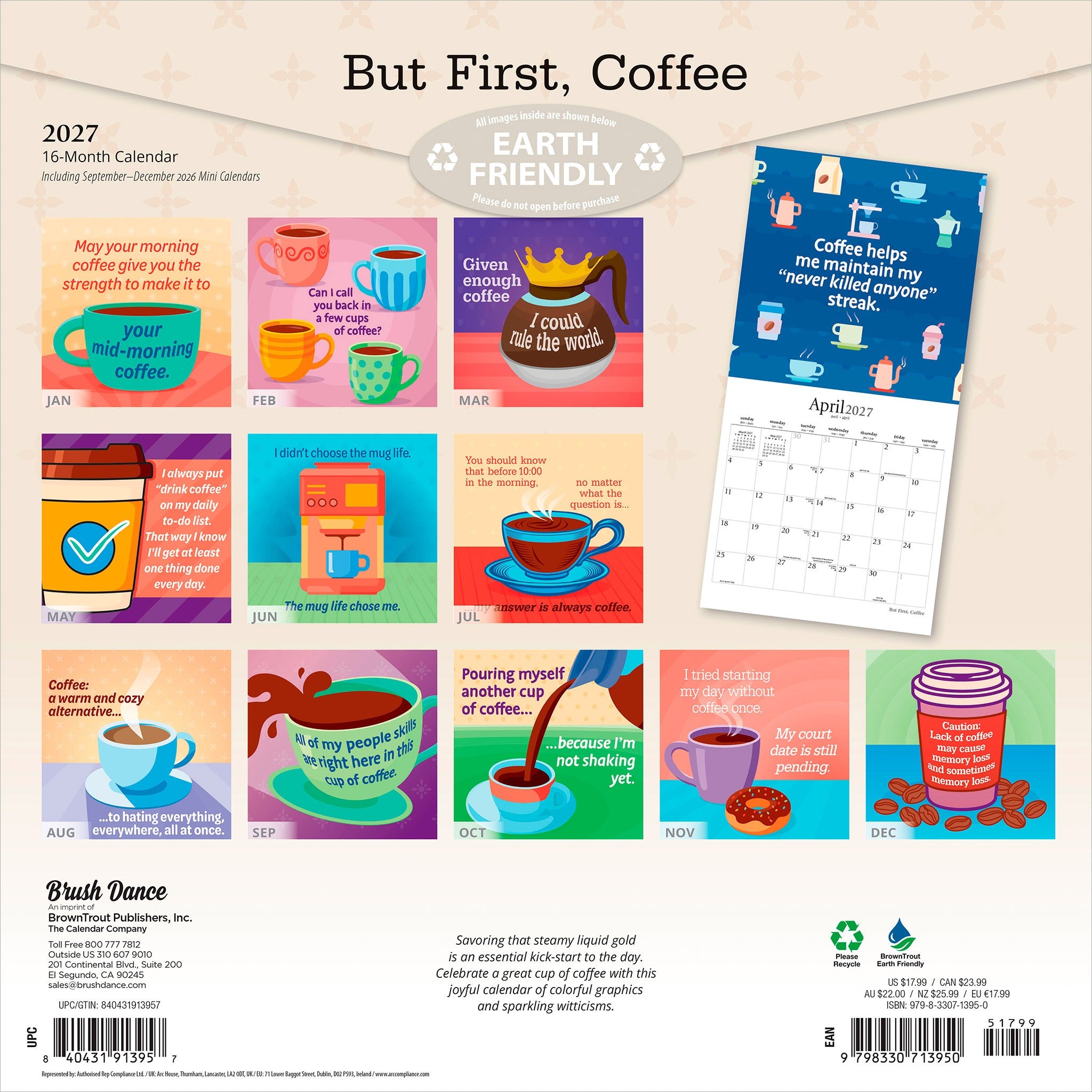 But First Coffee 2027 Wall Calendar