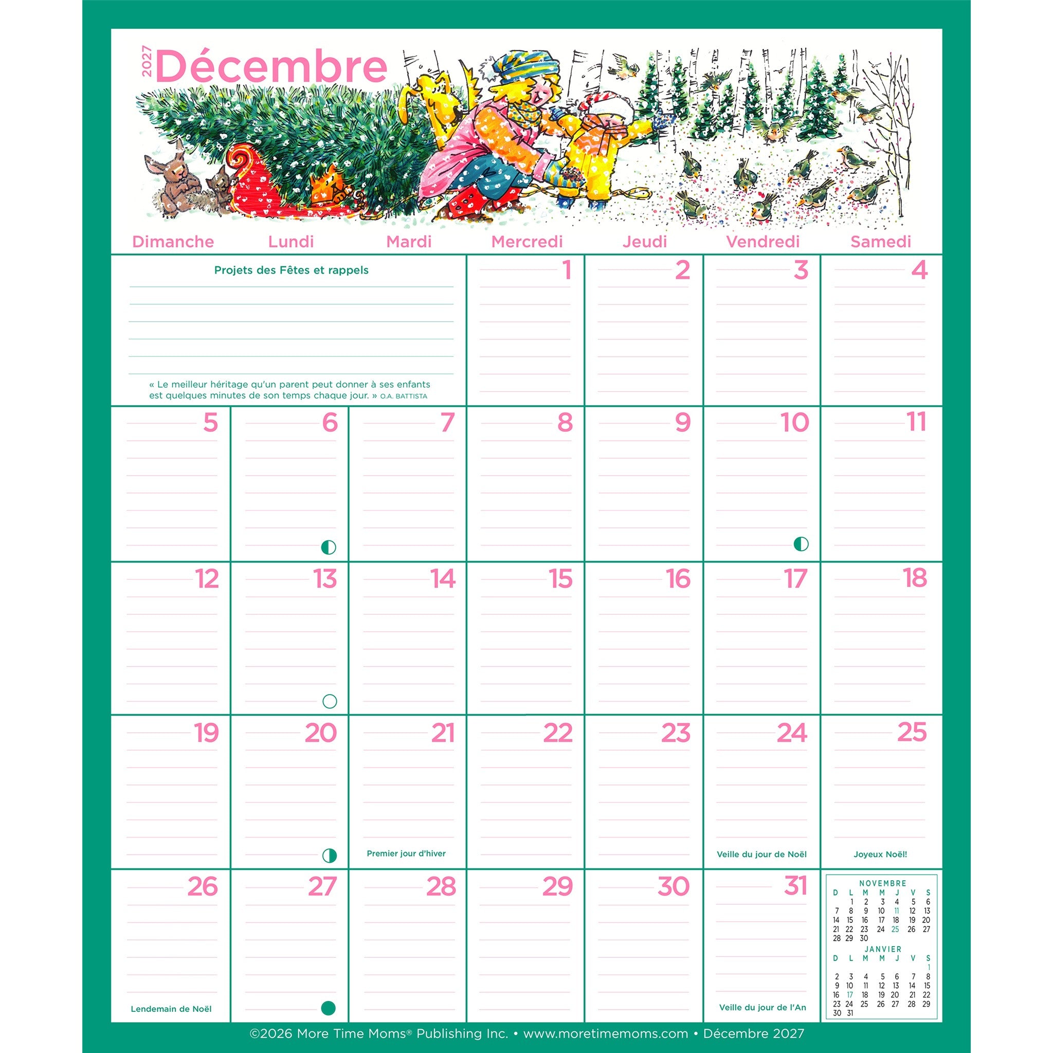 Memo Frigo 2027 Calendrier Mural (French)