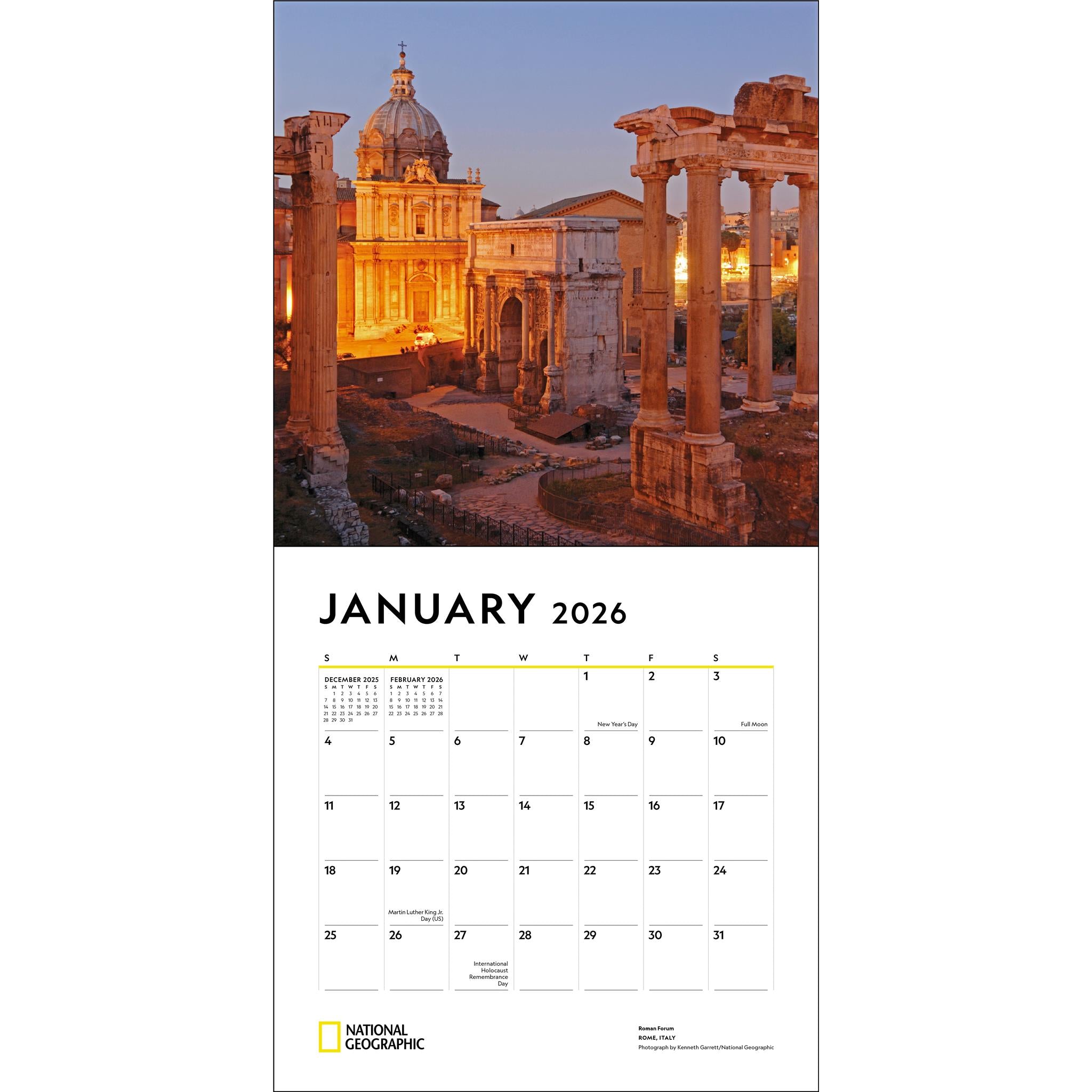 National Geographic Journeys Of A Lifetime 2026 Wall Calendar - Online Only