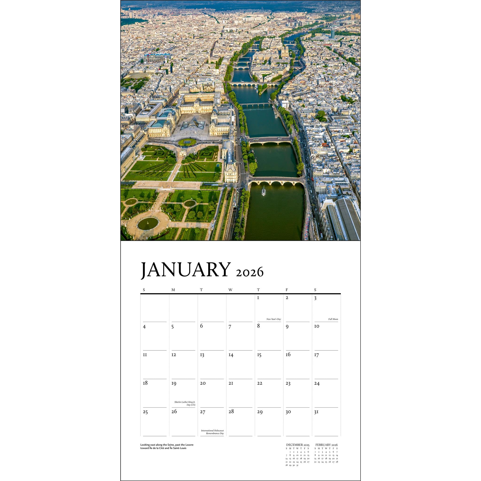Paris From The Air 2026 Wall Calendar - Online Exclusive