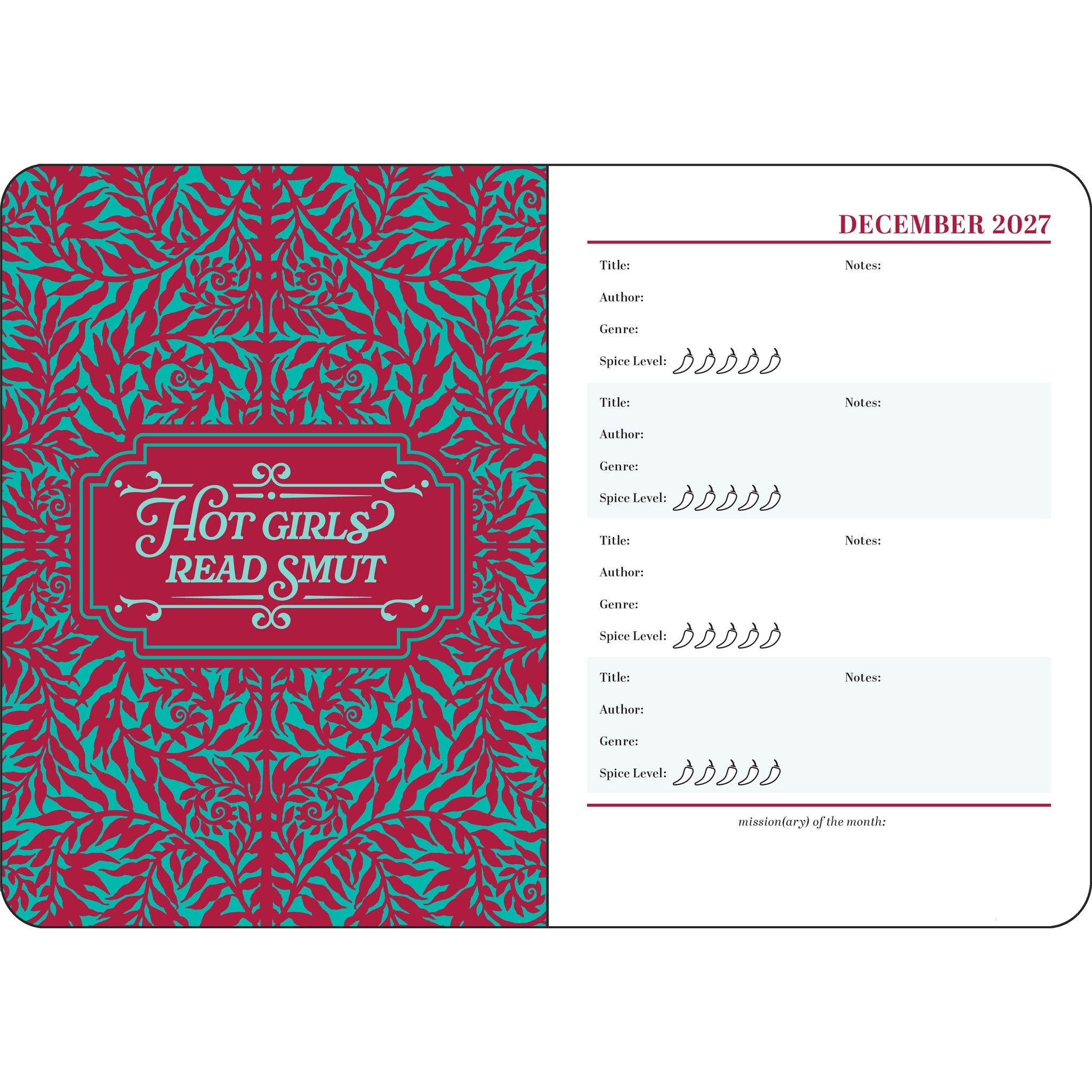 Spicy Book Club 2026-2027 Engagement Calendar