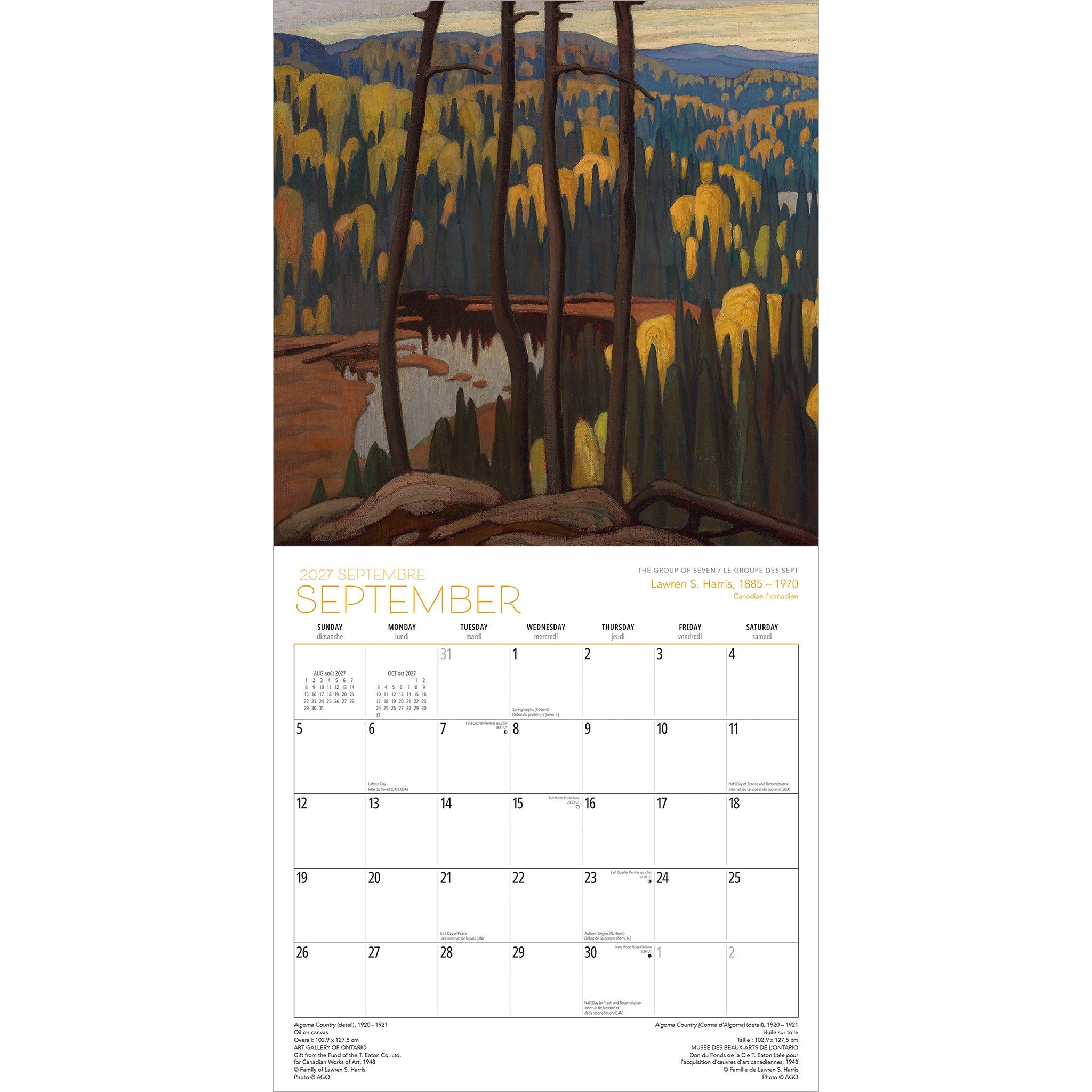 The Group of Seven / Le Groupe des Sept Art Gallery of Ontario 2027 Wall Calendar