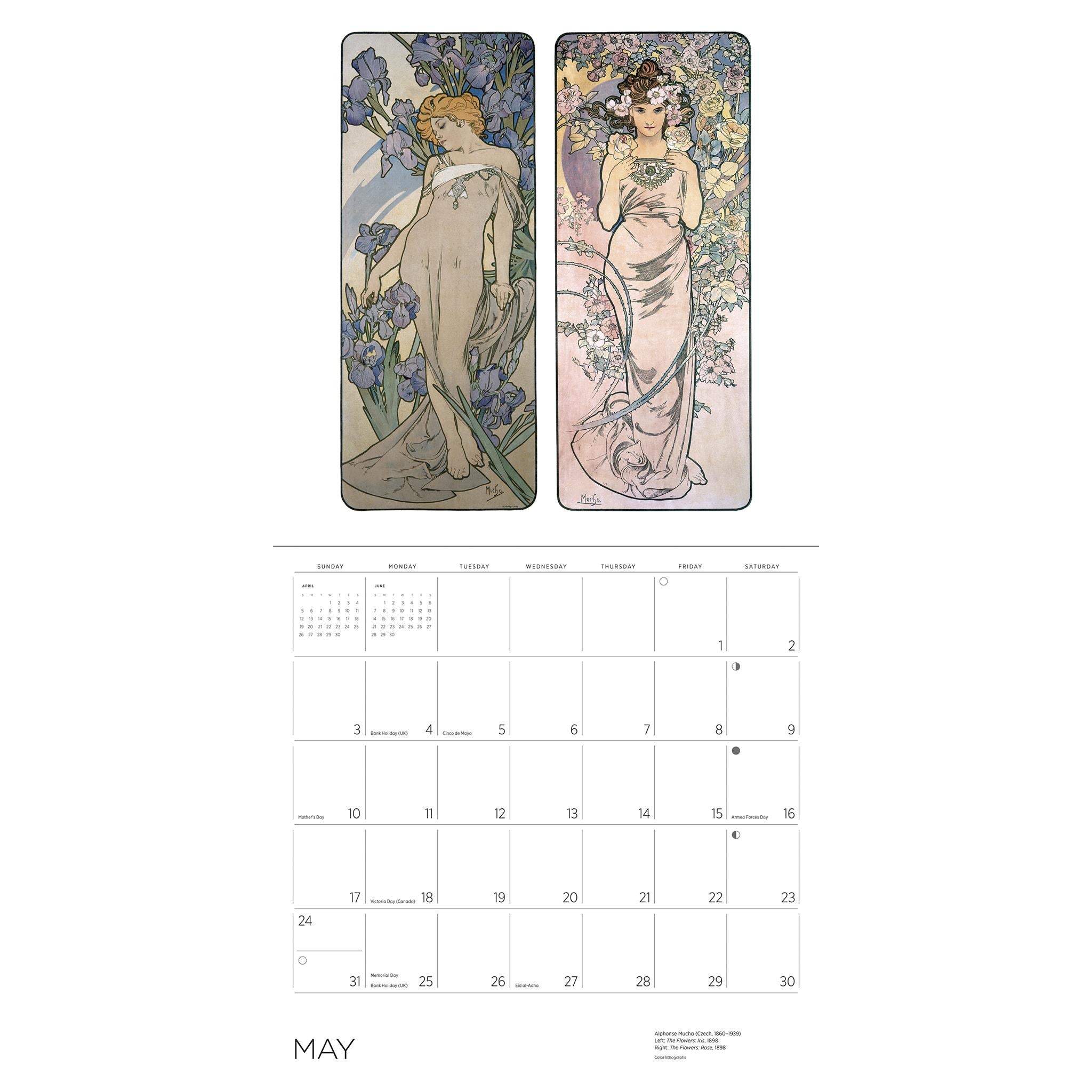 Alphonse Mucha 2026 Wall Calendar
