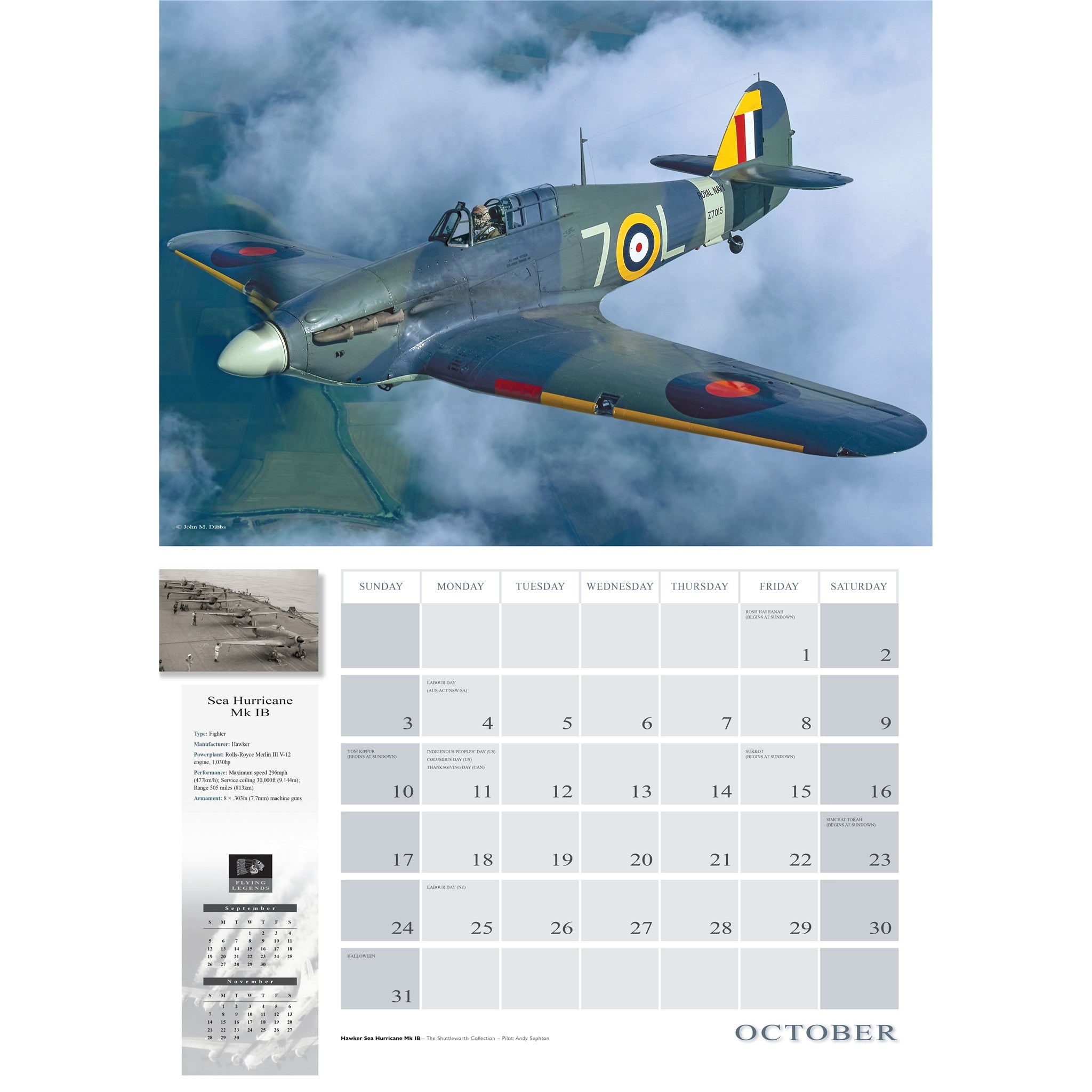Flying Legends 2027 Wall Calendar