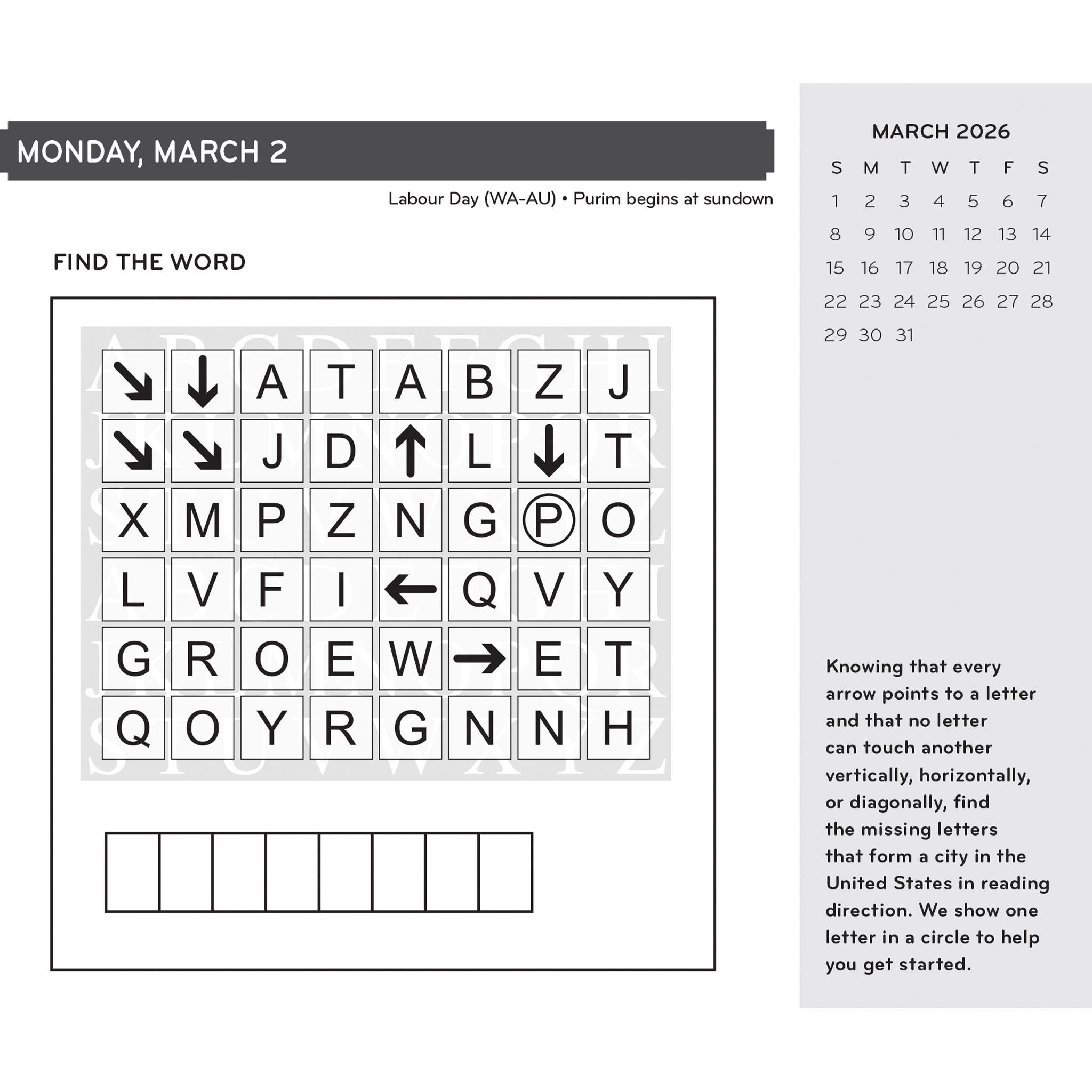 Brain Games 2026 Box Calendar