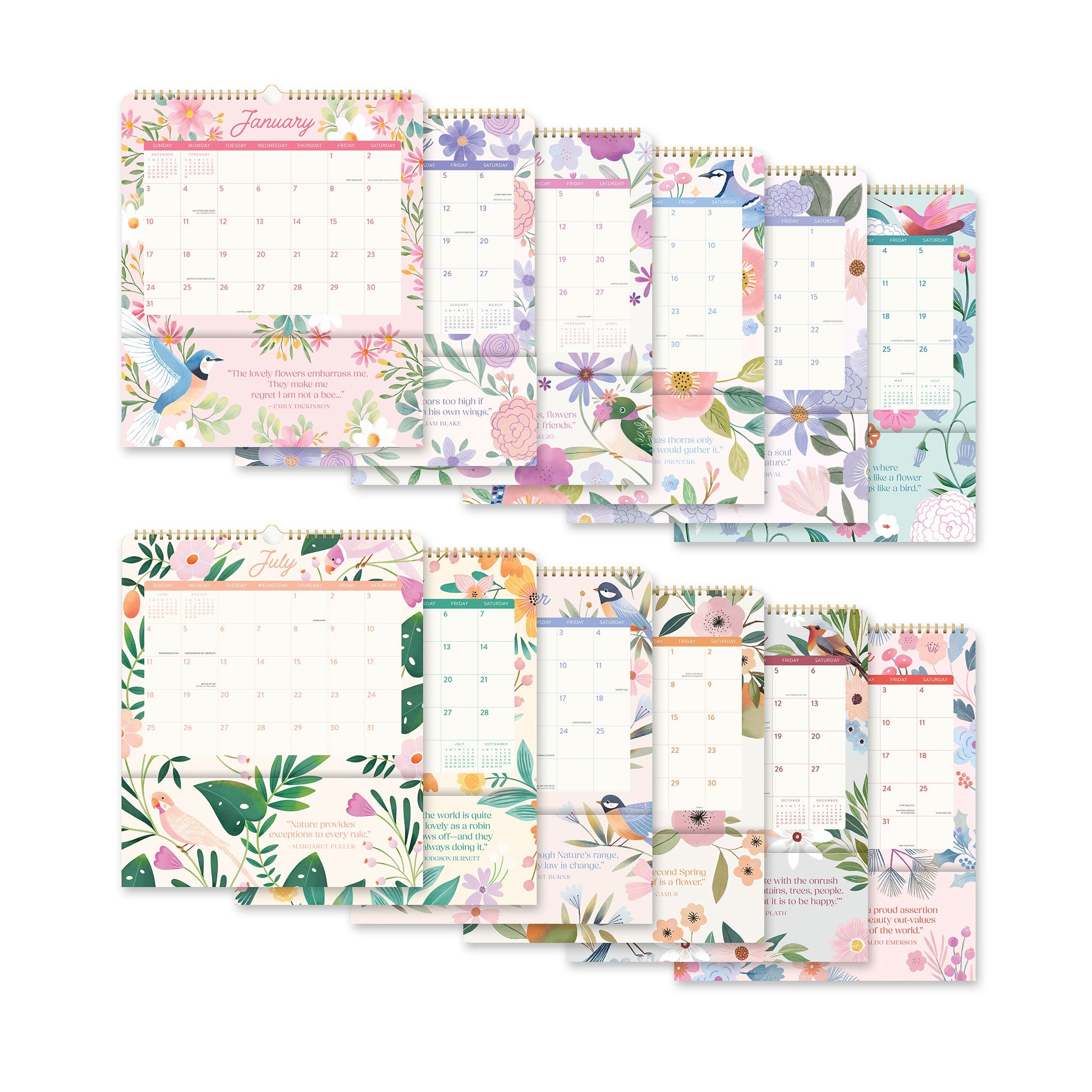 Birds and Blooms Pocket Plus 2027 Wall Calendar