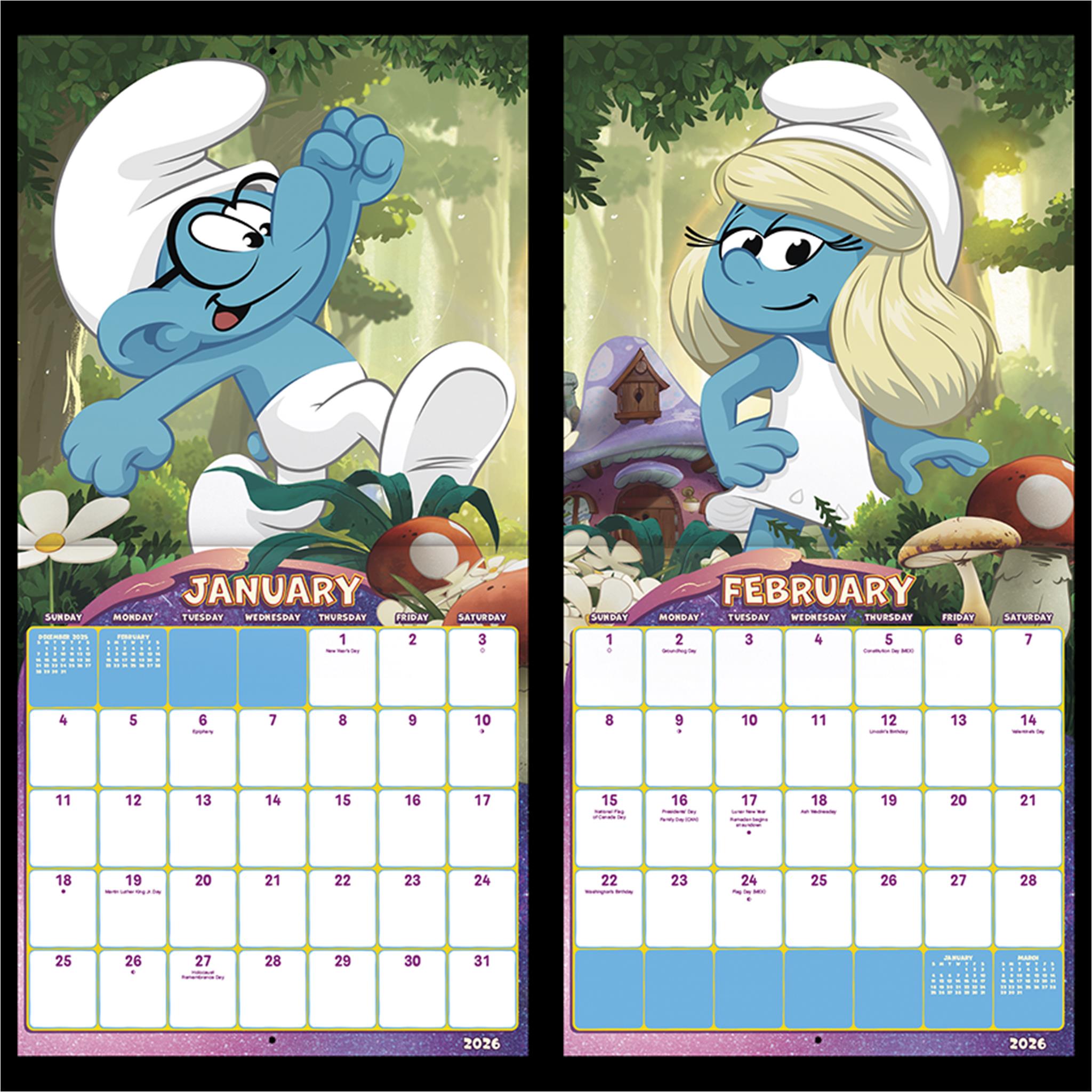 Smurfs 2 2026 Wall Calendar - Online Only