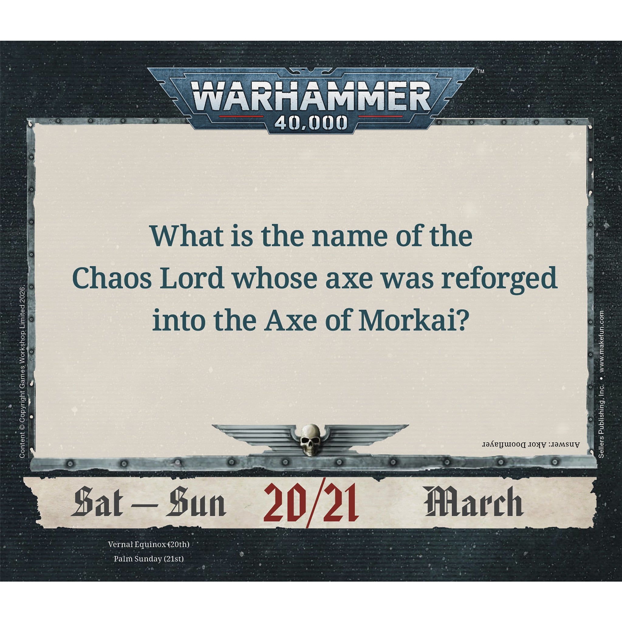Warhammer 40,000 2027 Box Calendar
