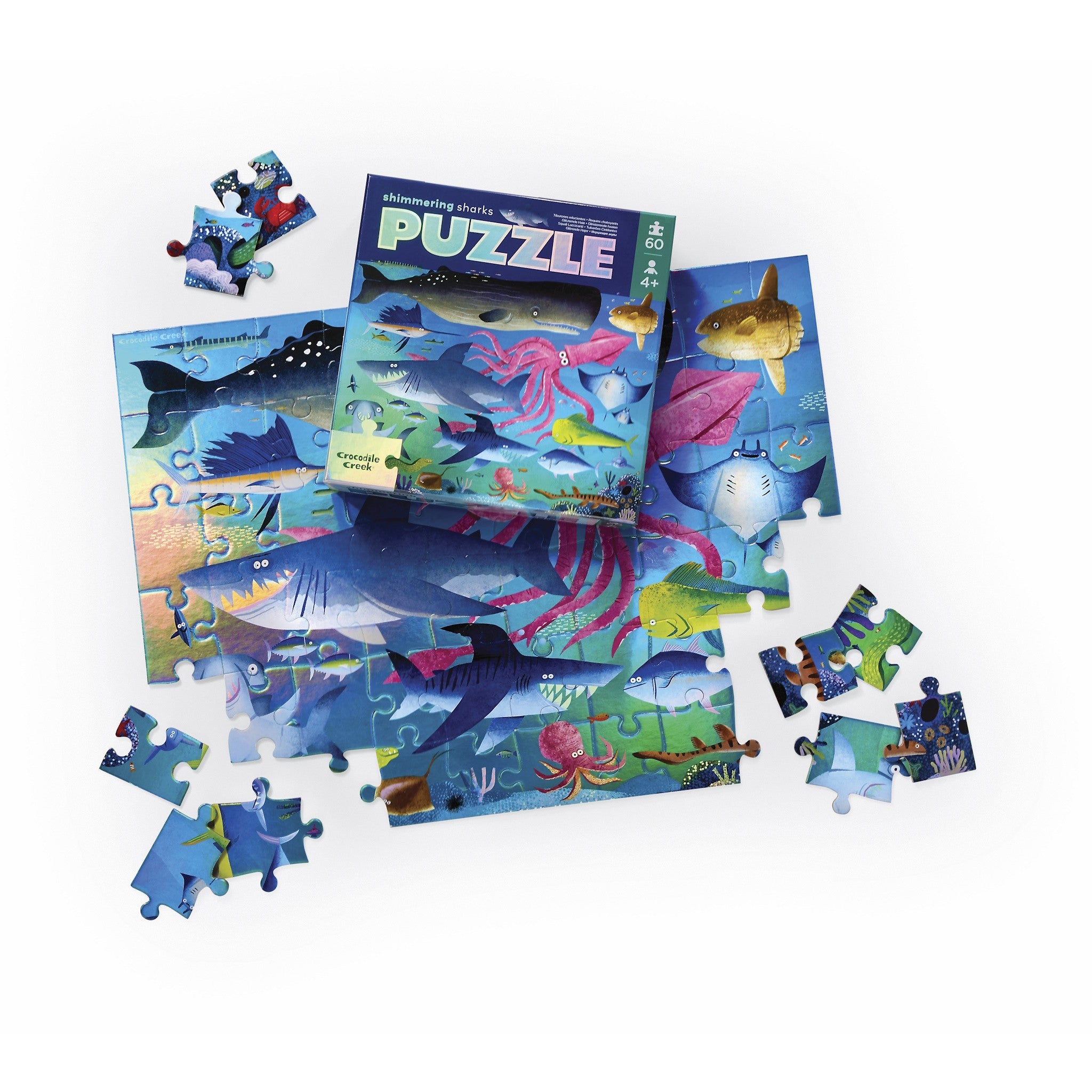 Shimmering Sharks Holographic 60 Piece Puzzle