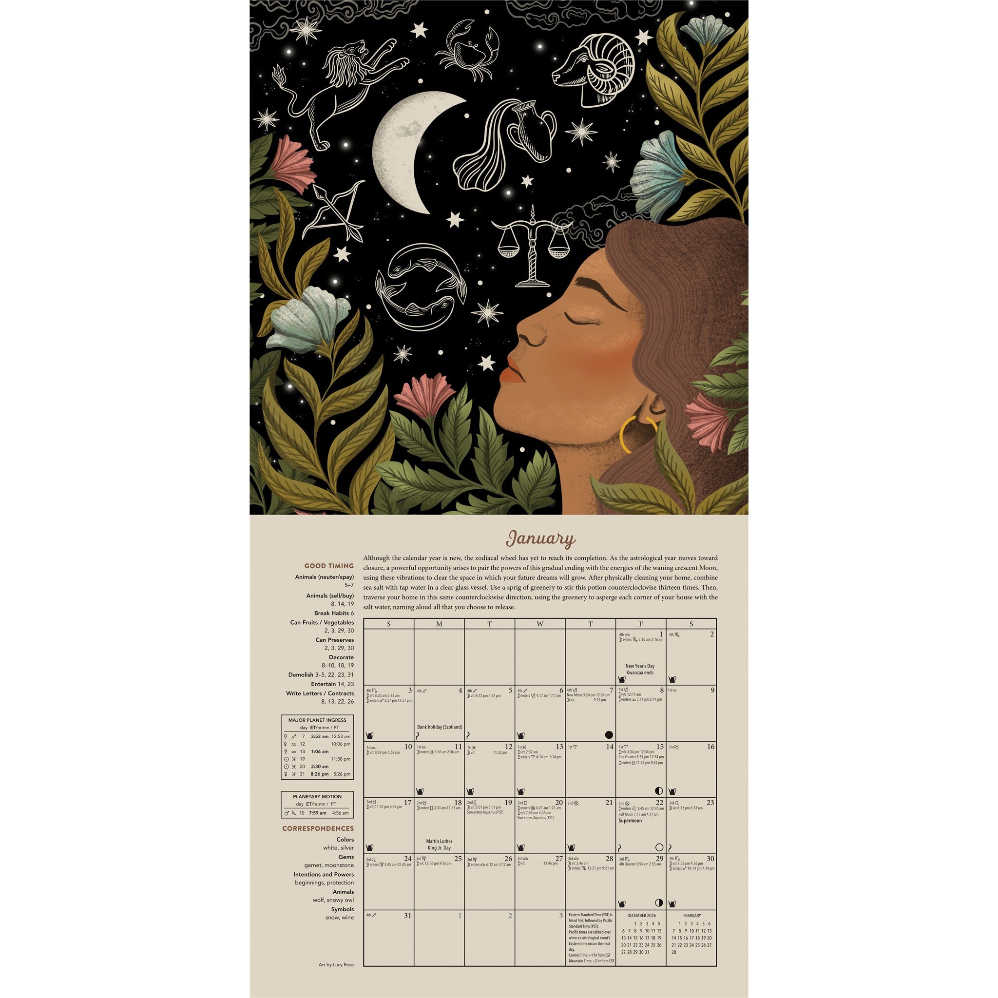 Magical Moon 2027 Wall Calendar