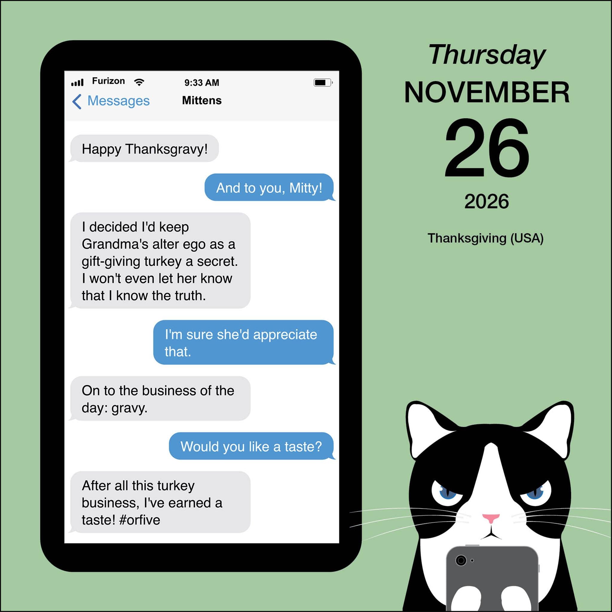 Texts From Mittens The Cat 2026 Box Calendar
