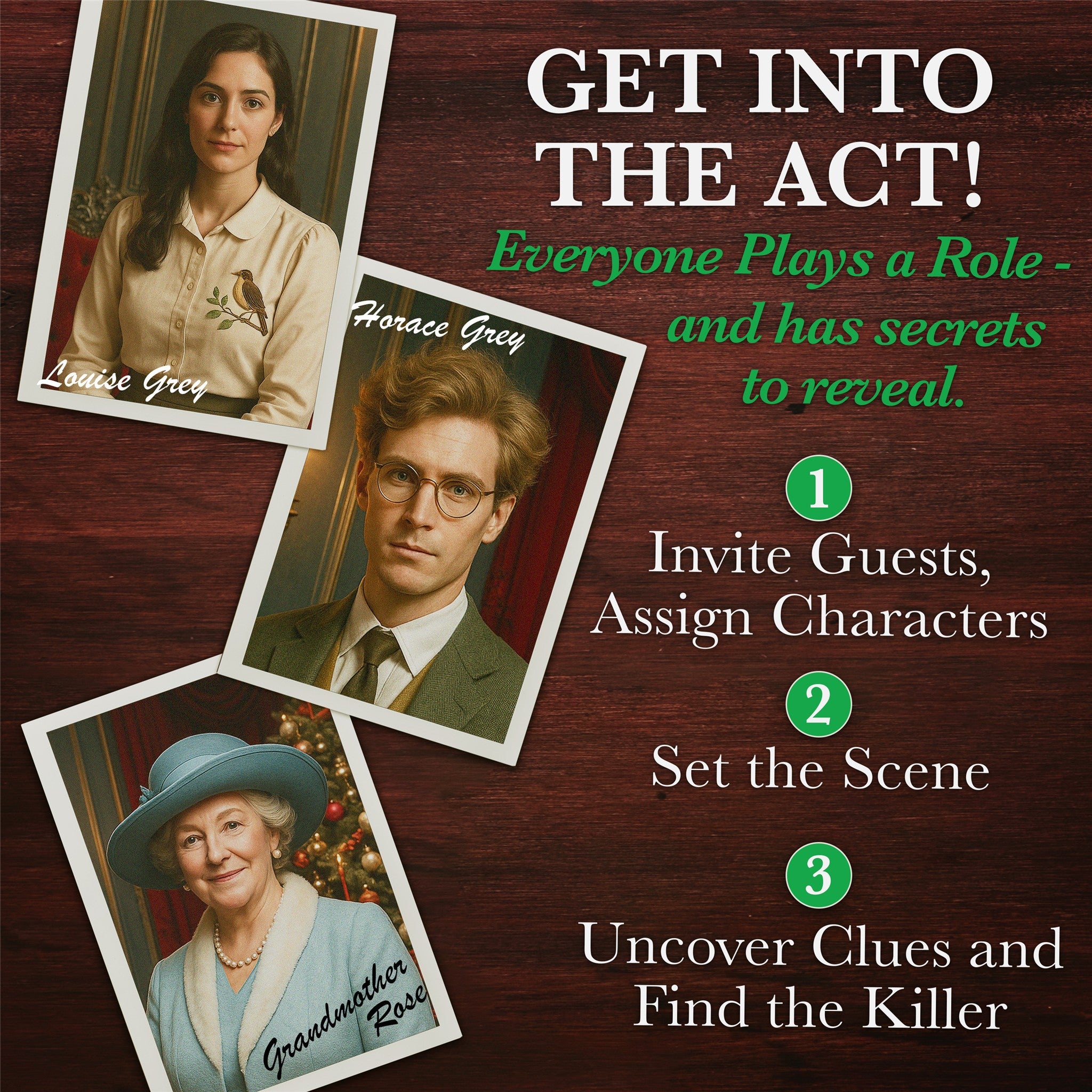 Mistletoe & Malice Murder Mystery Party Game
