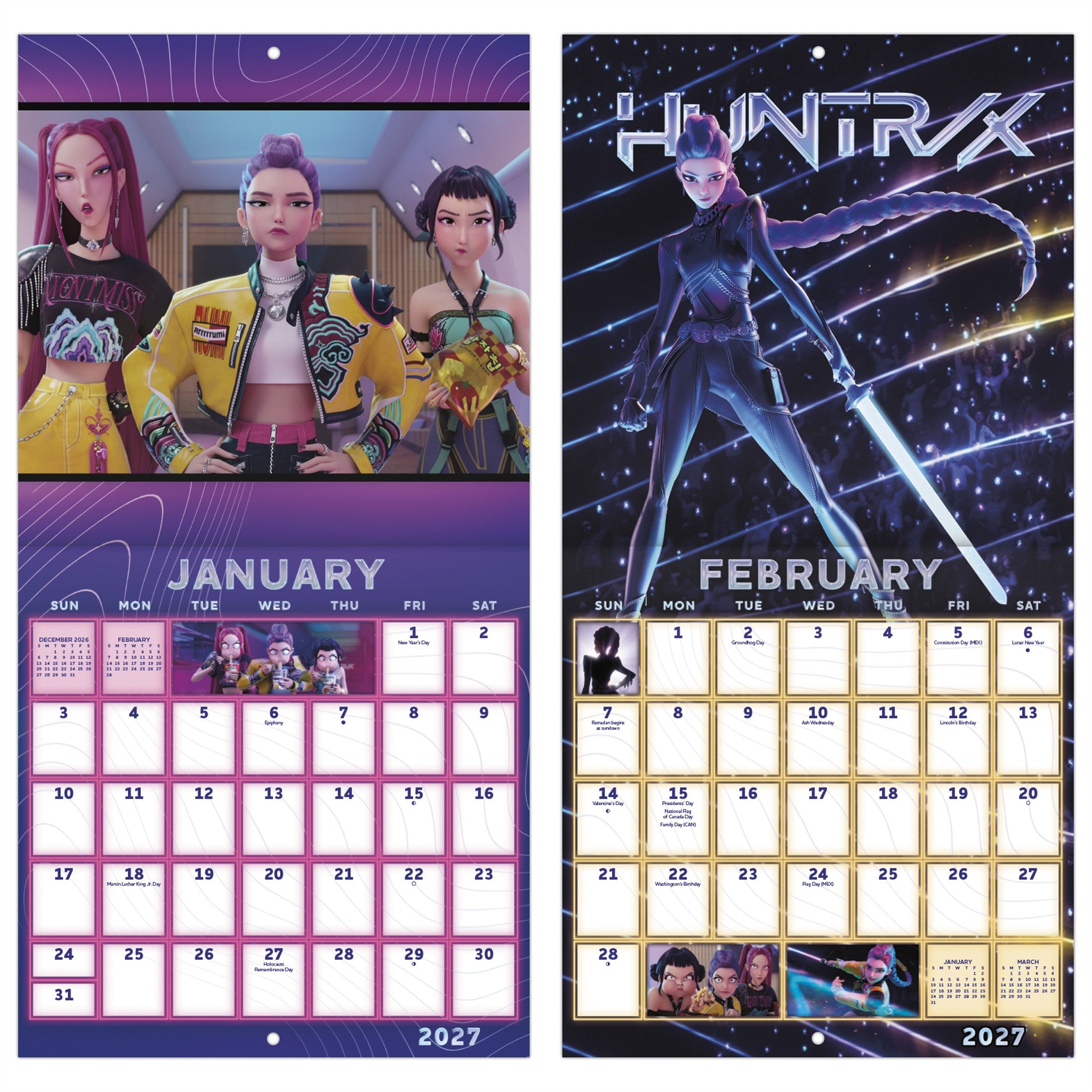 K-Pop Demon Hunters 2027 Mini Calendar