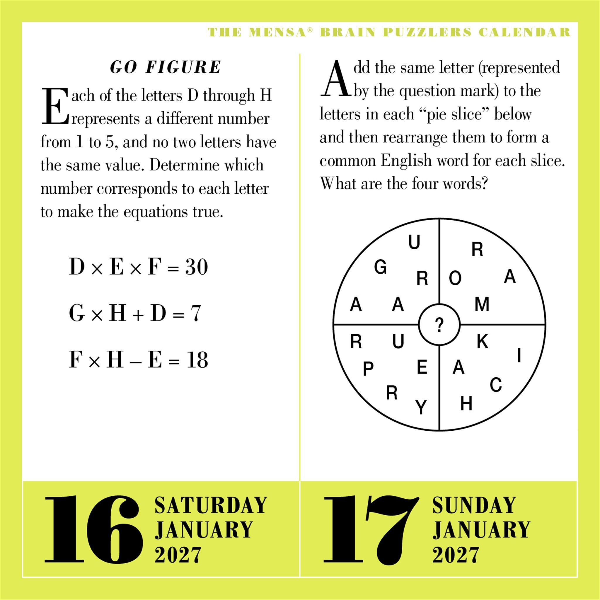 Mensa 365 Brain Puzzlers 2027 Box Calendar