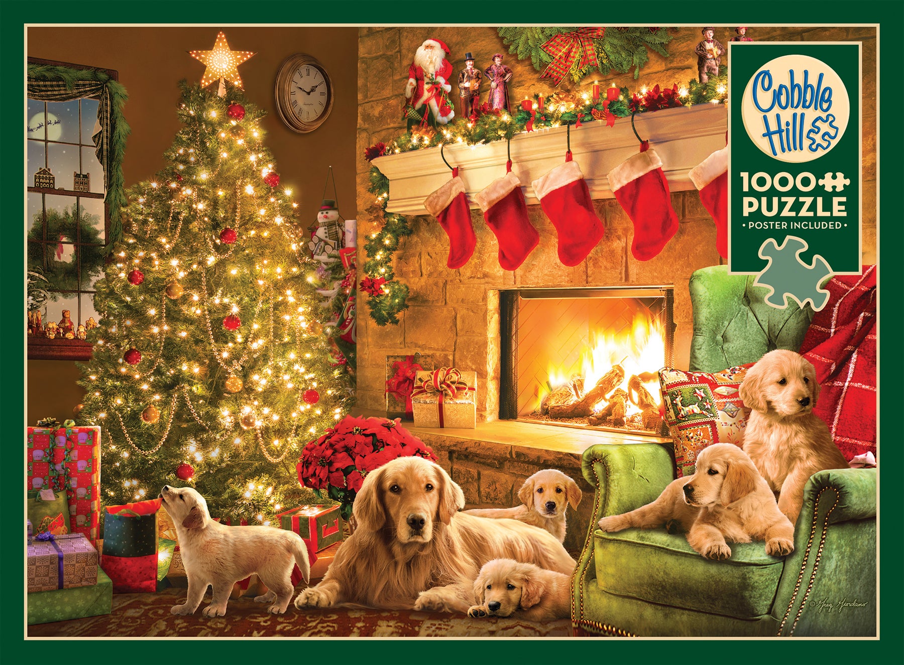 625012402132 Cozy Fireplace 1000 Piece Puzzle Cobble Hill